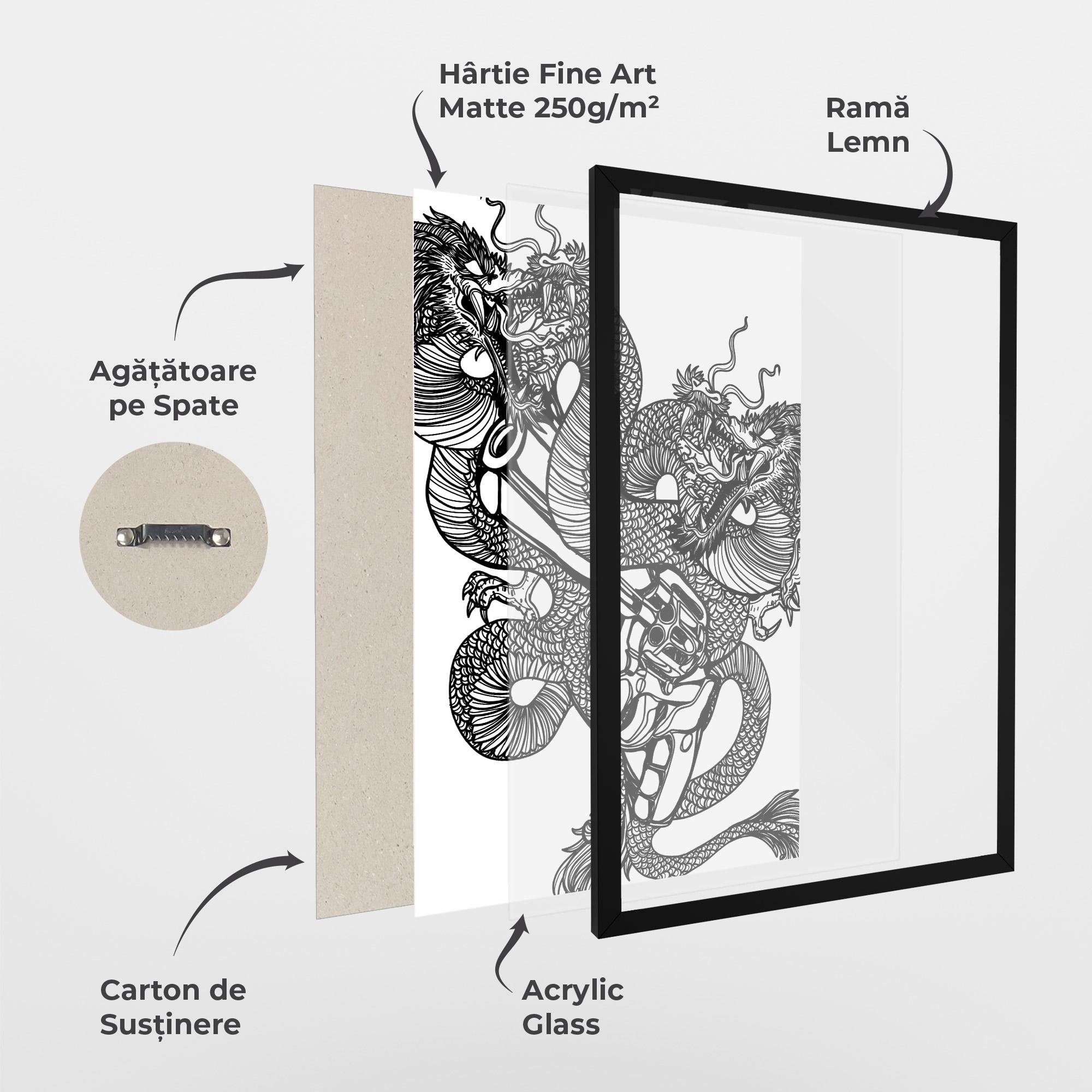 Poster Înrămat Dragon Gun mockup 1