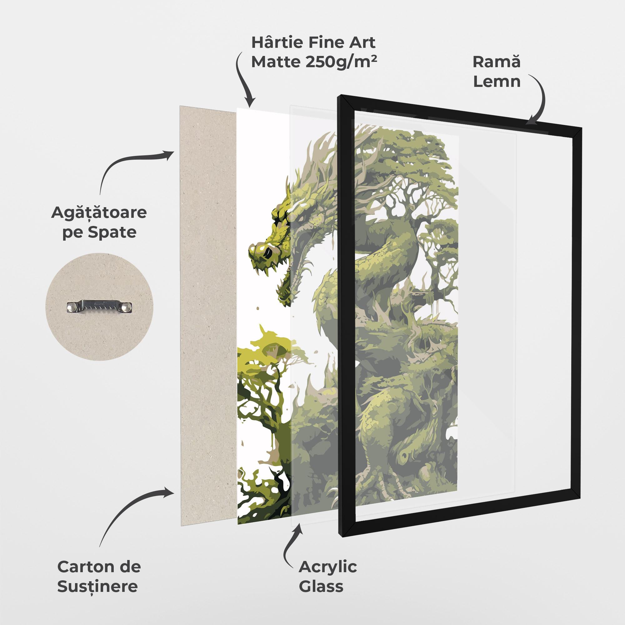 Poster Înrămat Green Nature Dragon mockup 1