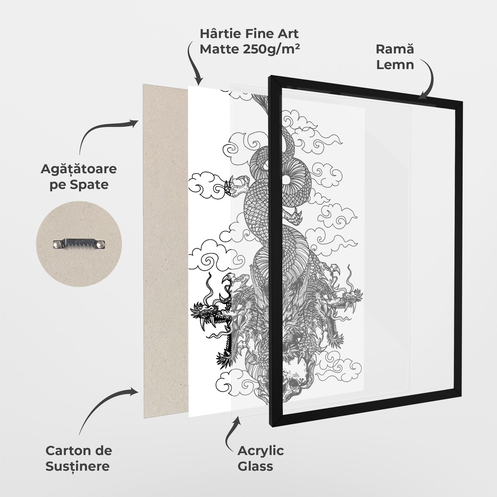 Poster Înrămat Skull Dragon mockup 1