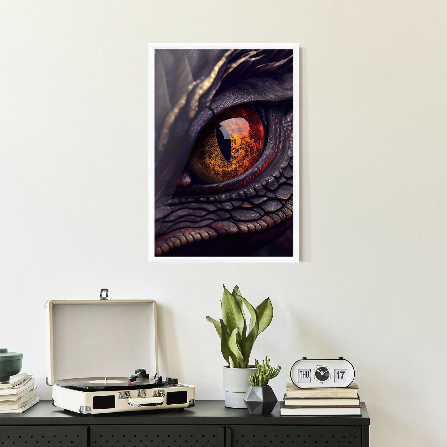 Poster Înrămat Close Up Red Eye Dragon mockup 2