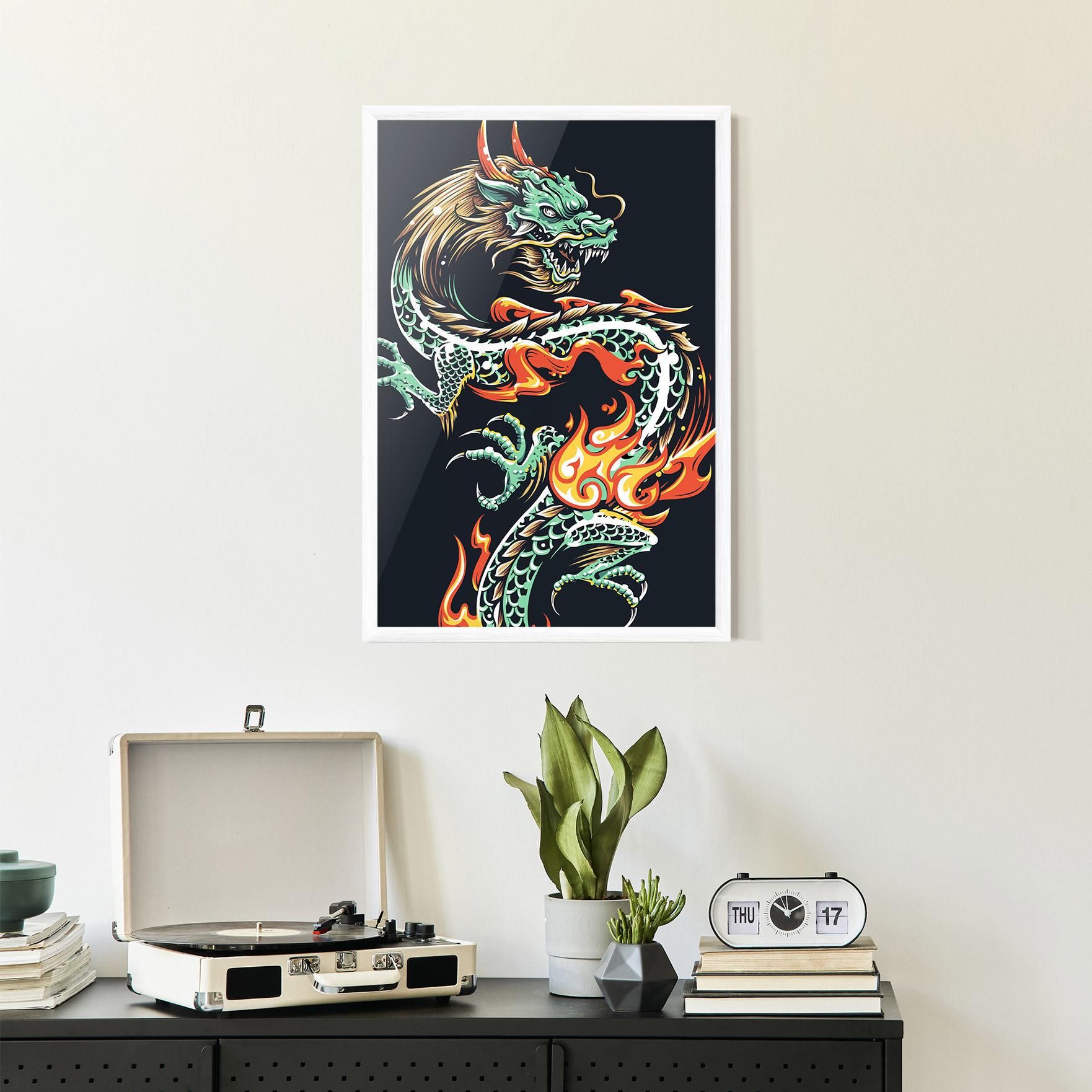 Poster Înrămat Dragon Green mockup 2