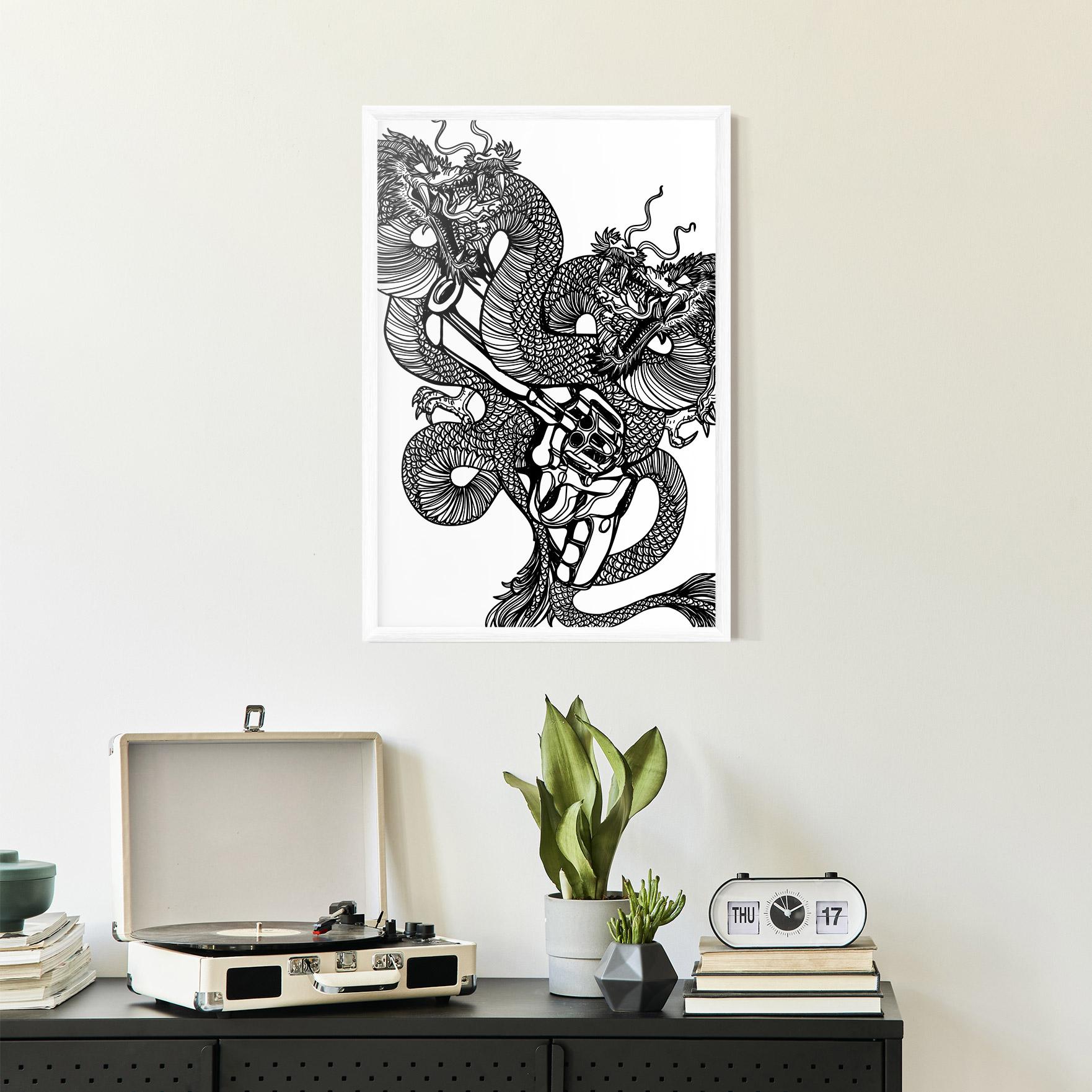 Poster Înrămat Dragon Gun mockup 2