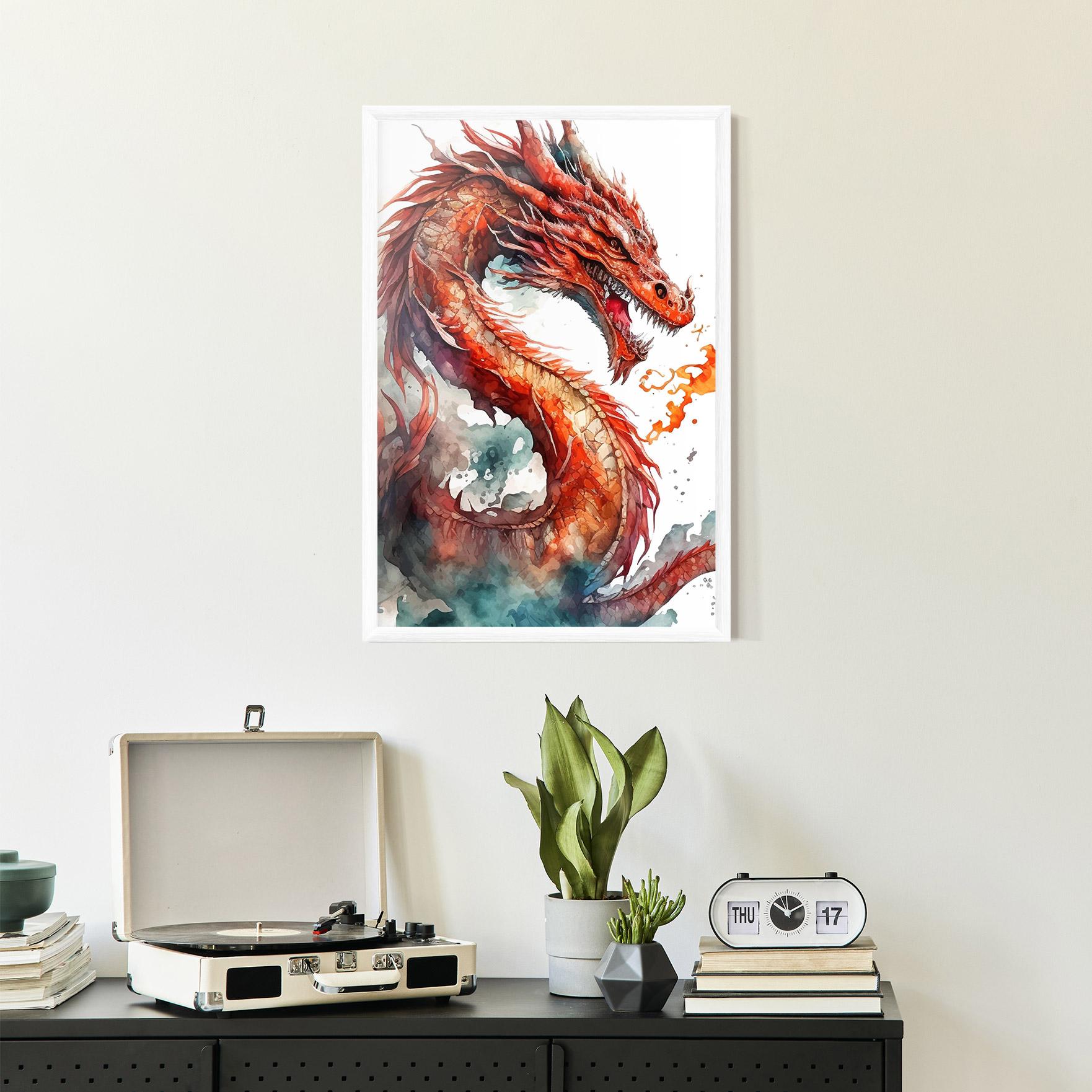 Poster Înrămat Fire Dragon mockup 2