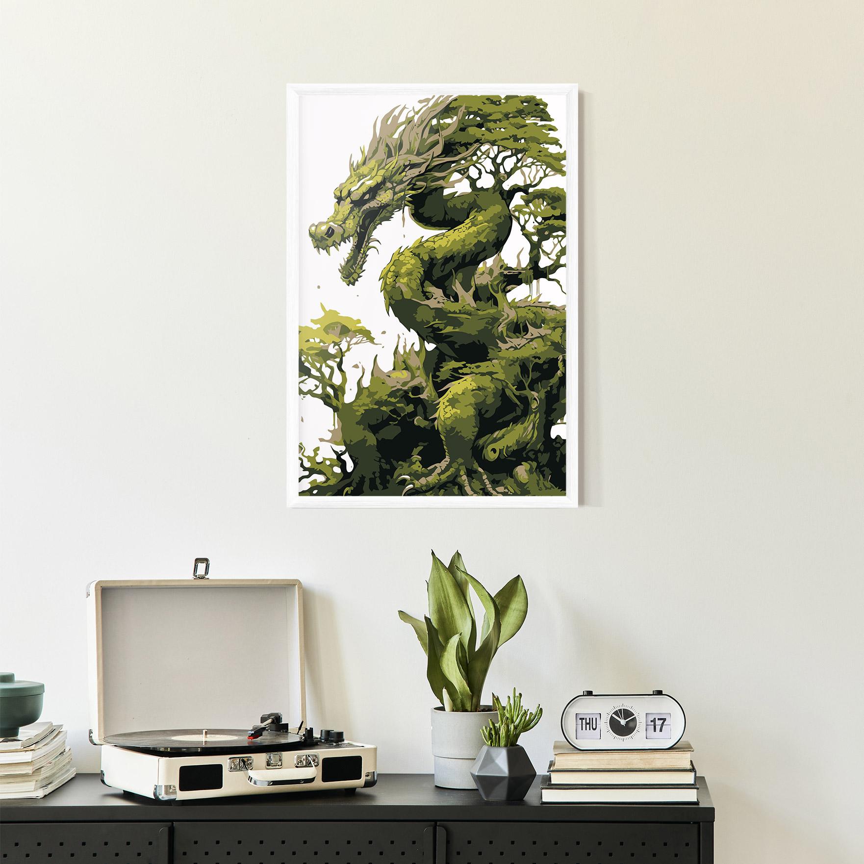 Poster Înrămat Green Nature Dragon mockup 2