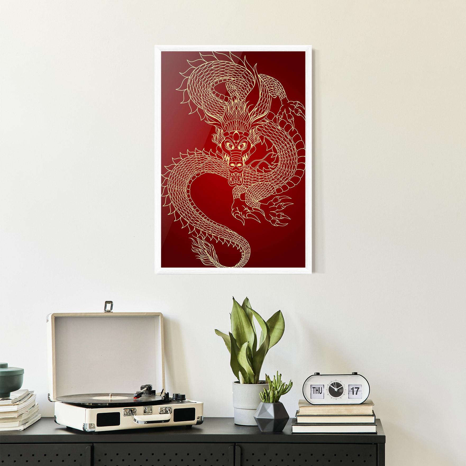 Poster Înrămat Traditional Dragon mockup 2