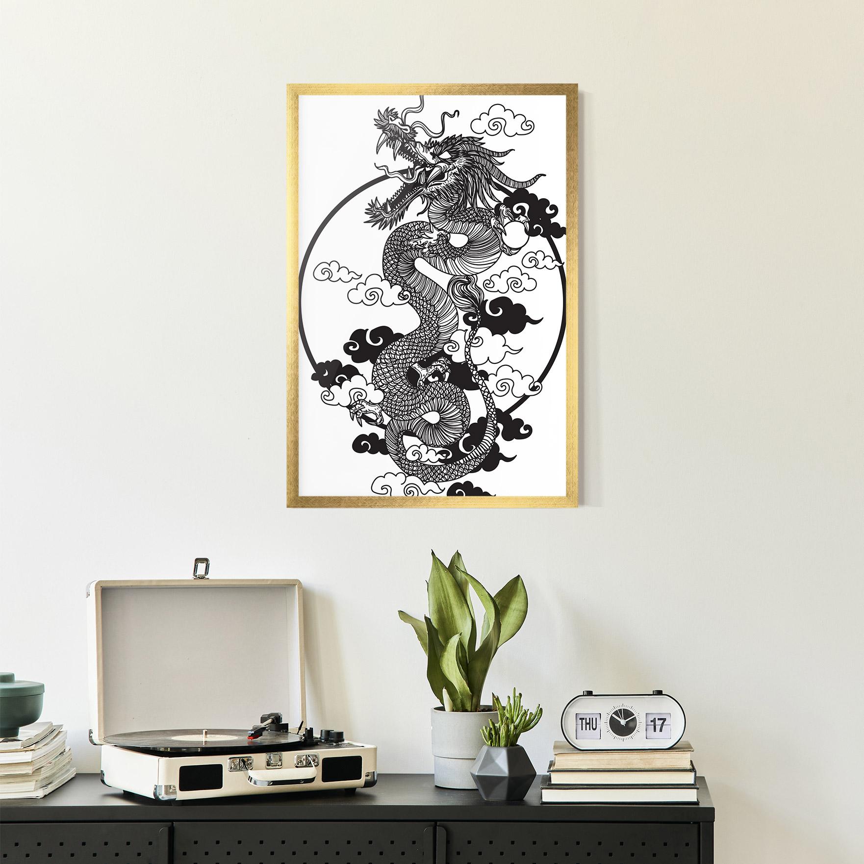 Poster Înrămat Dragon Circle 01 mockup 2