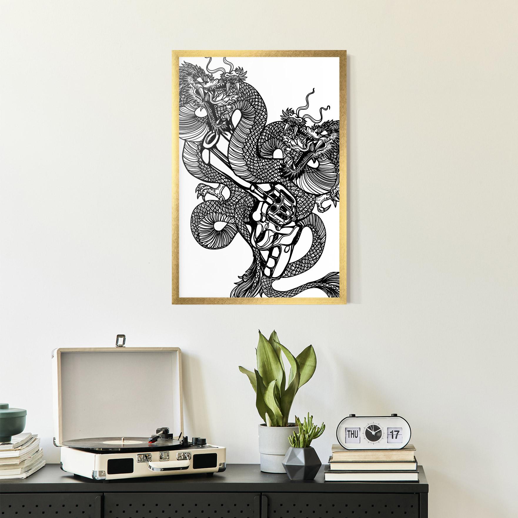Poster Înrămat Dragon Gun mockup 2