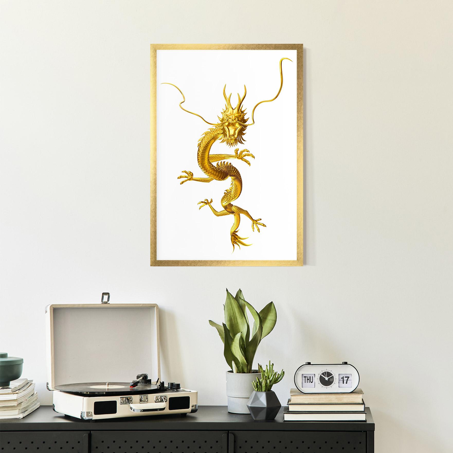Poster Înrămat Golden Dragon mockup 2