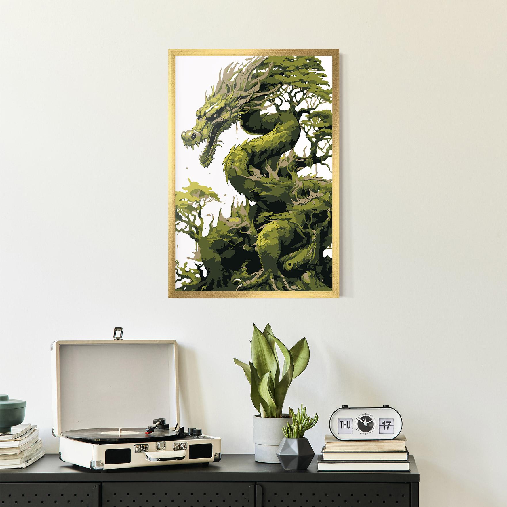 Poster Înrămat Green Nature Dragon mockup 2