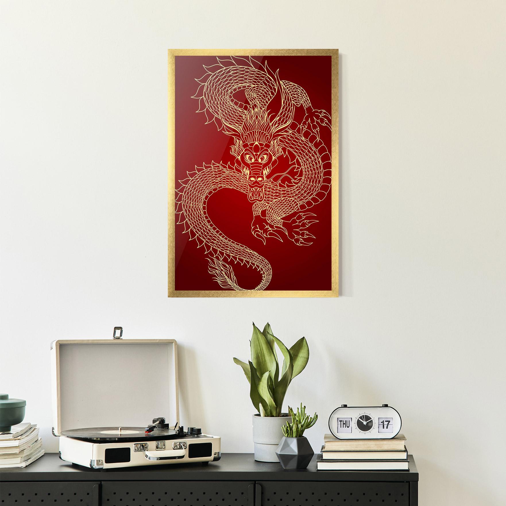 Poster Înrămat Traditional Dragon mockup 2