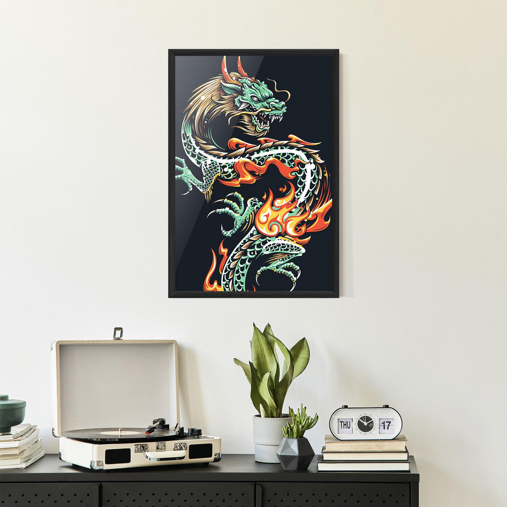 Poster Înrămat Dragon Green mockup 2