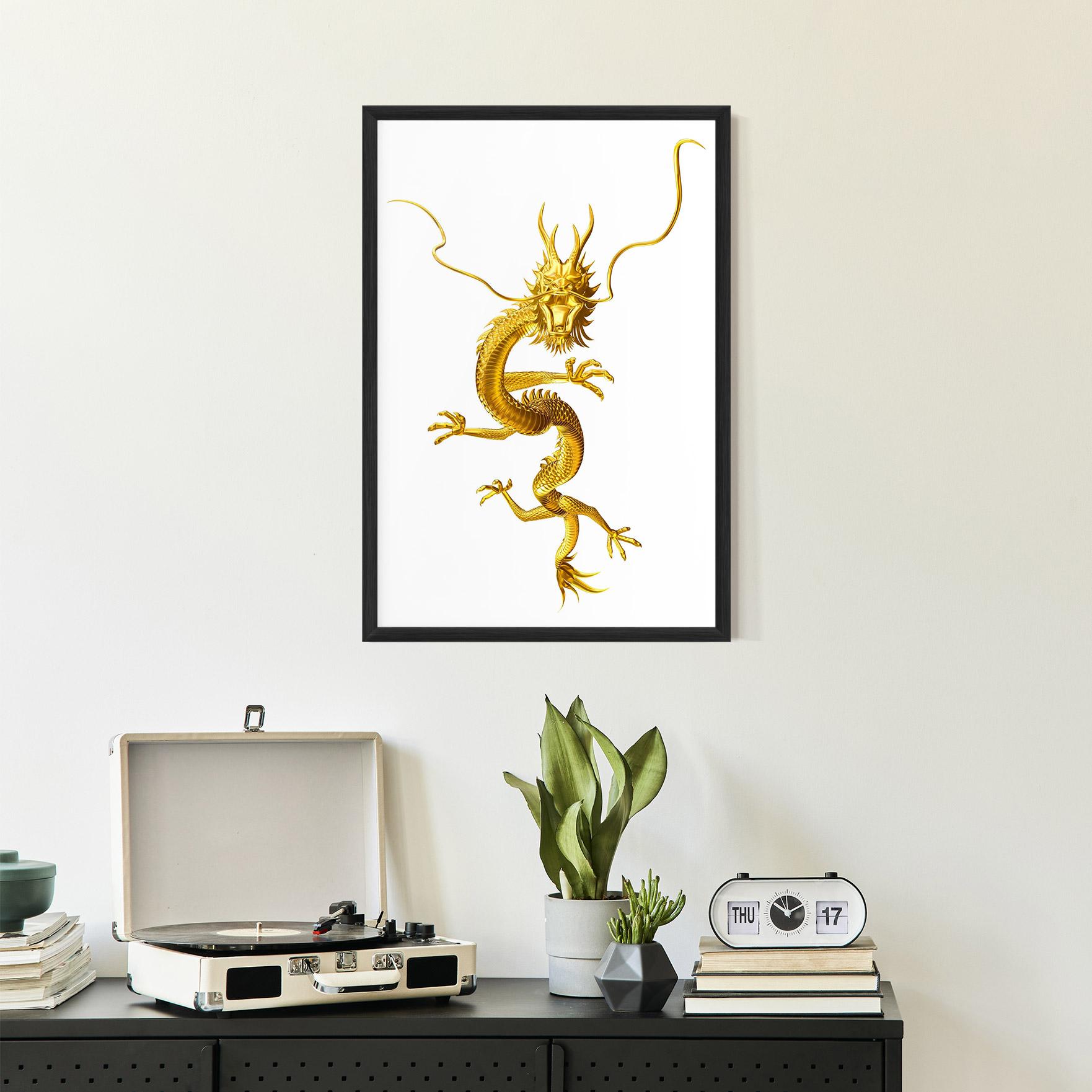 Poster Înrămat Golden Dragon mockup 2