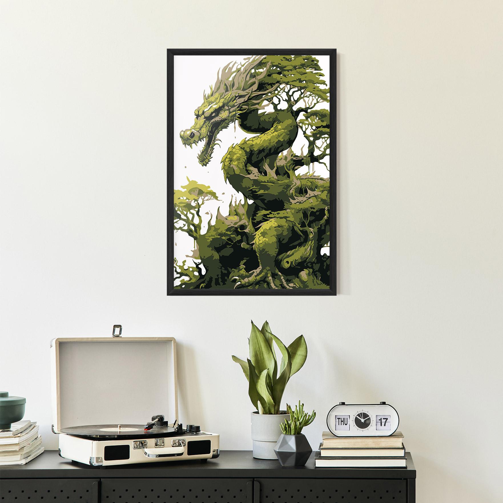 Poster Înrămat Green Nature Dragon mockup 2