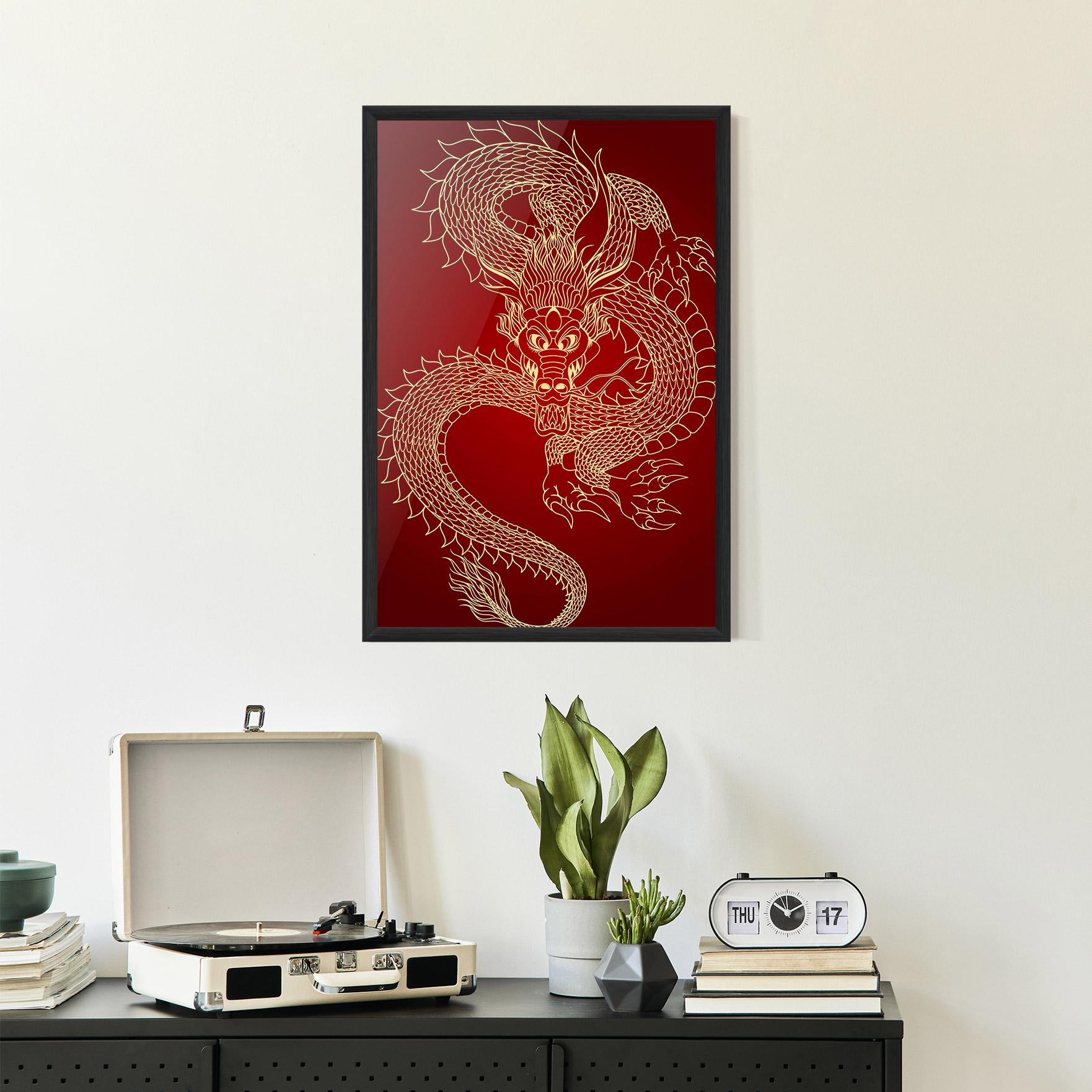 Poster Înrămat Traditional Dragon mockup 2
