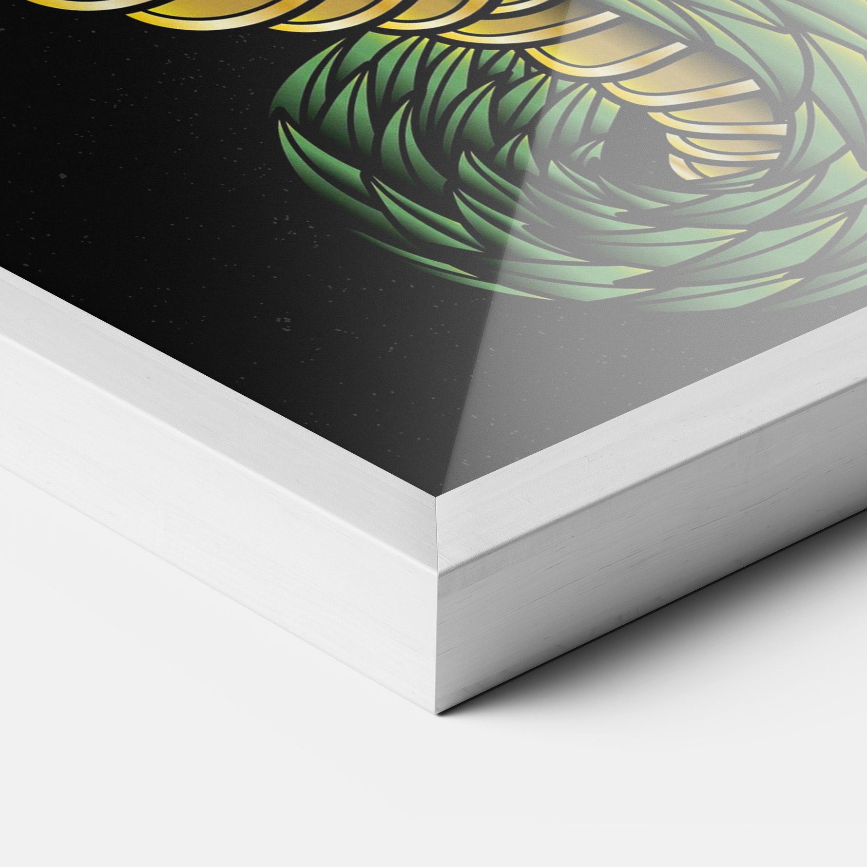 Poster Înrămat Green Yellow Dragon mockup 3