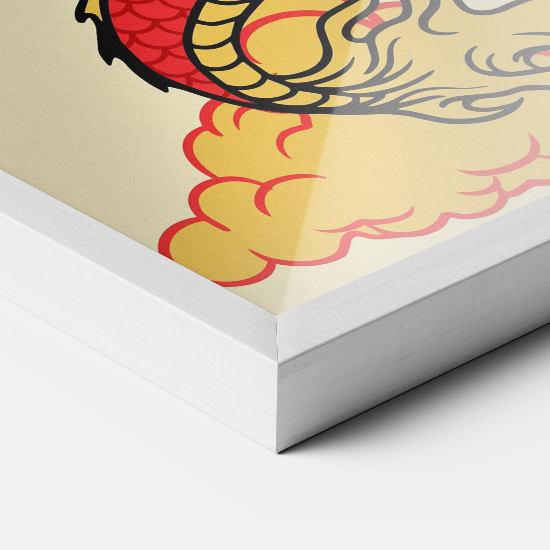 Poster Înrămat Red Yellow Dragon mockup 3