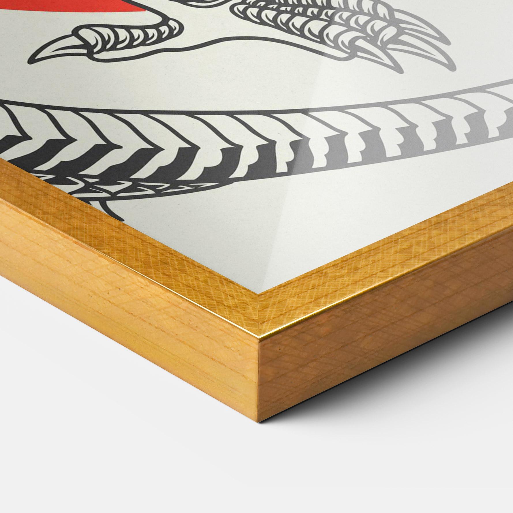 Poster Înrămat Cream Grey Dragon mockup 3