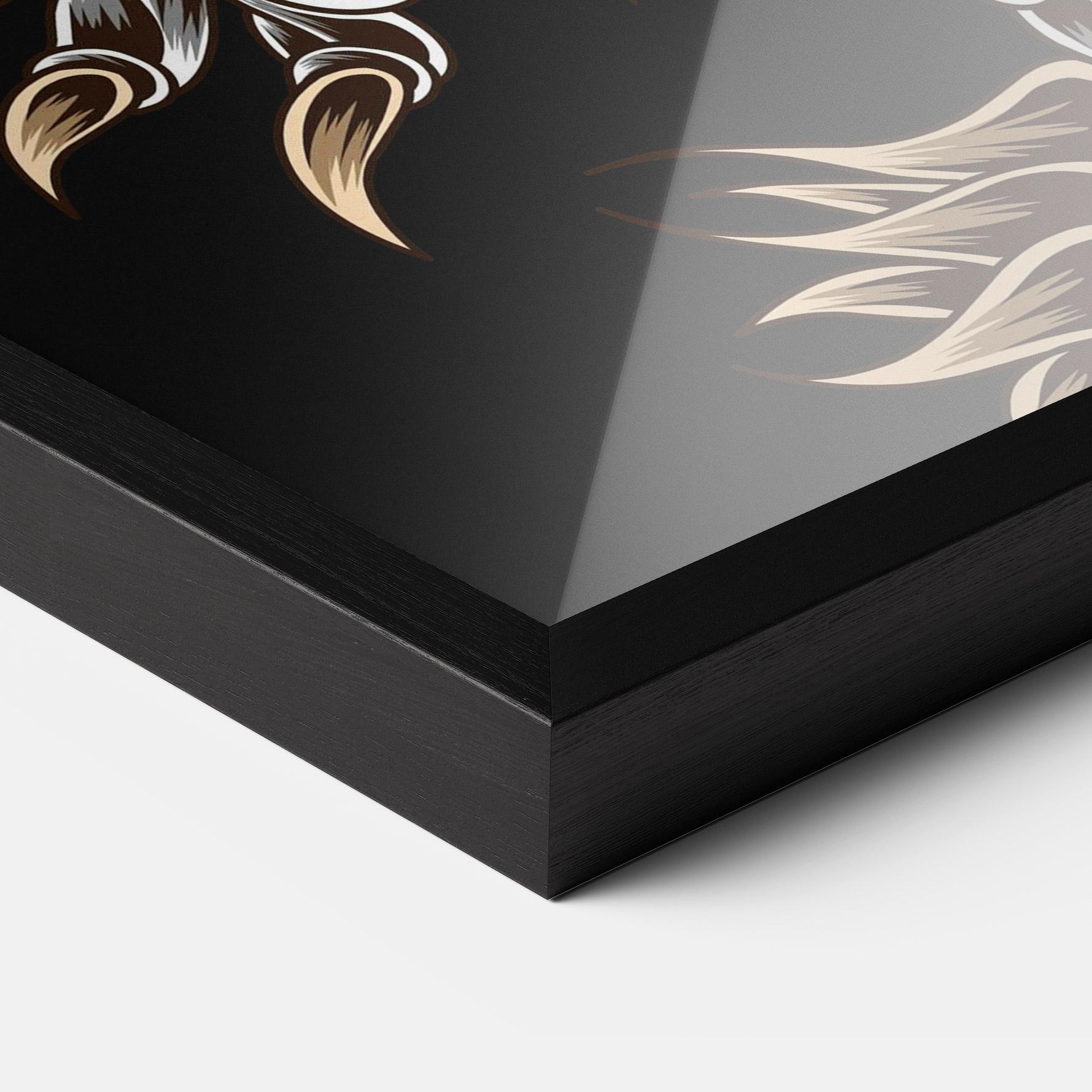 Poster Înrămat Cream Moon Dragon mockup 3