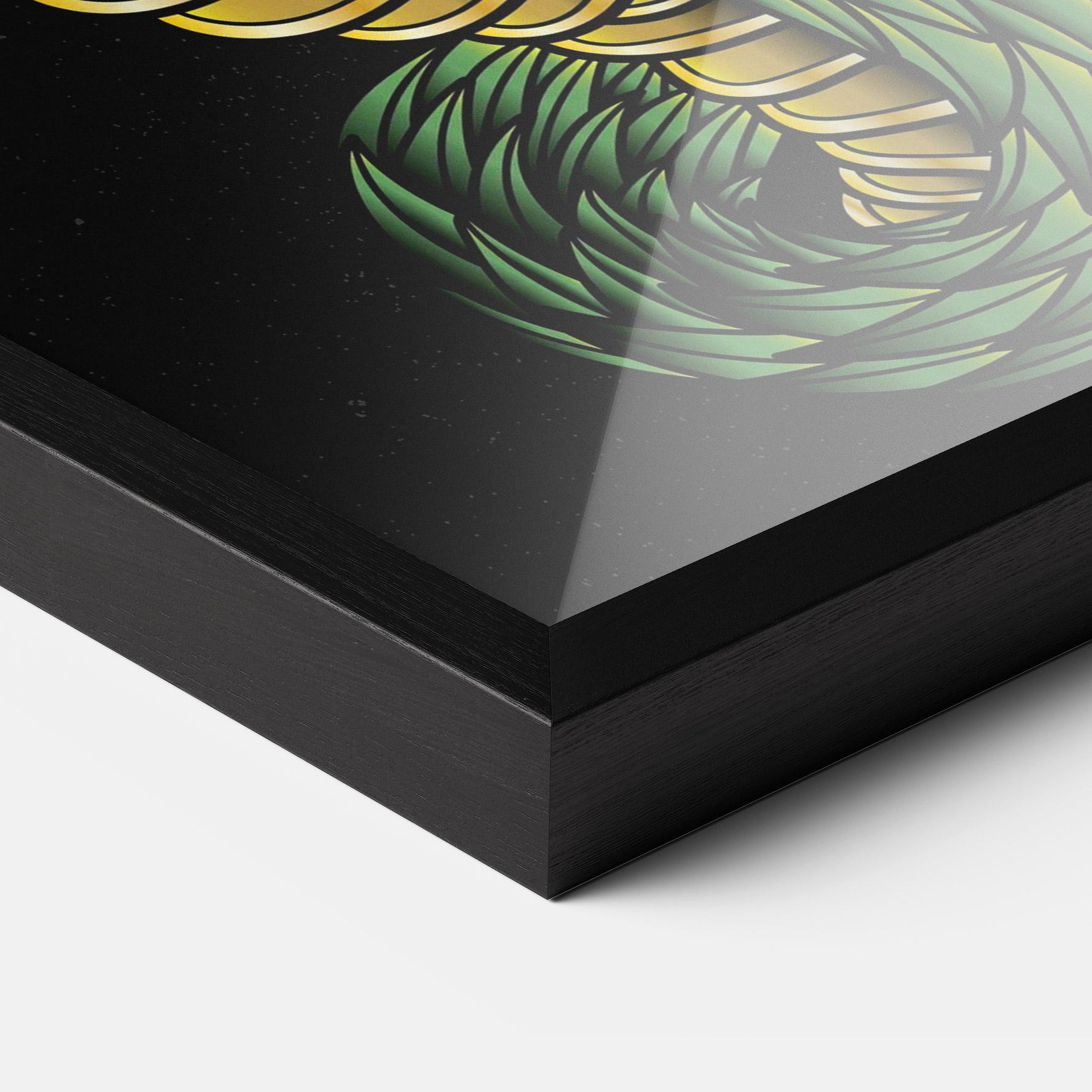 Poster Înrămat Green Yellow Dragon mockup 3