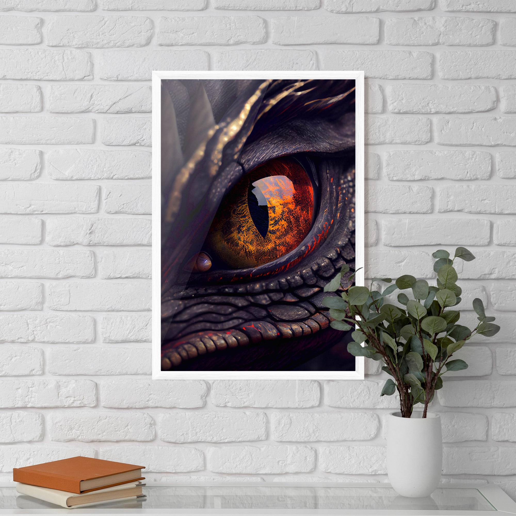 Poster Înrămat Close Up Red Eye Dragon mockup 5