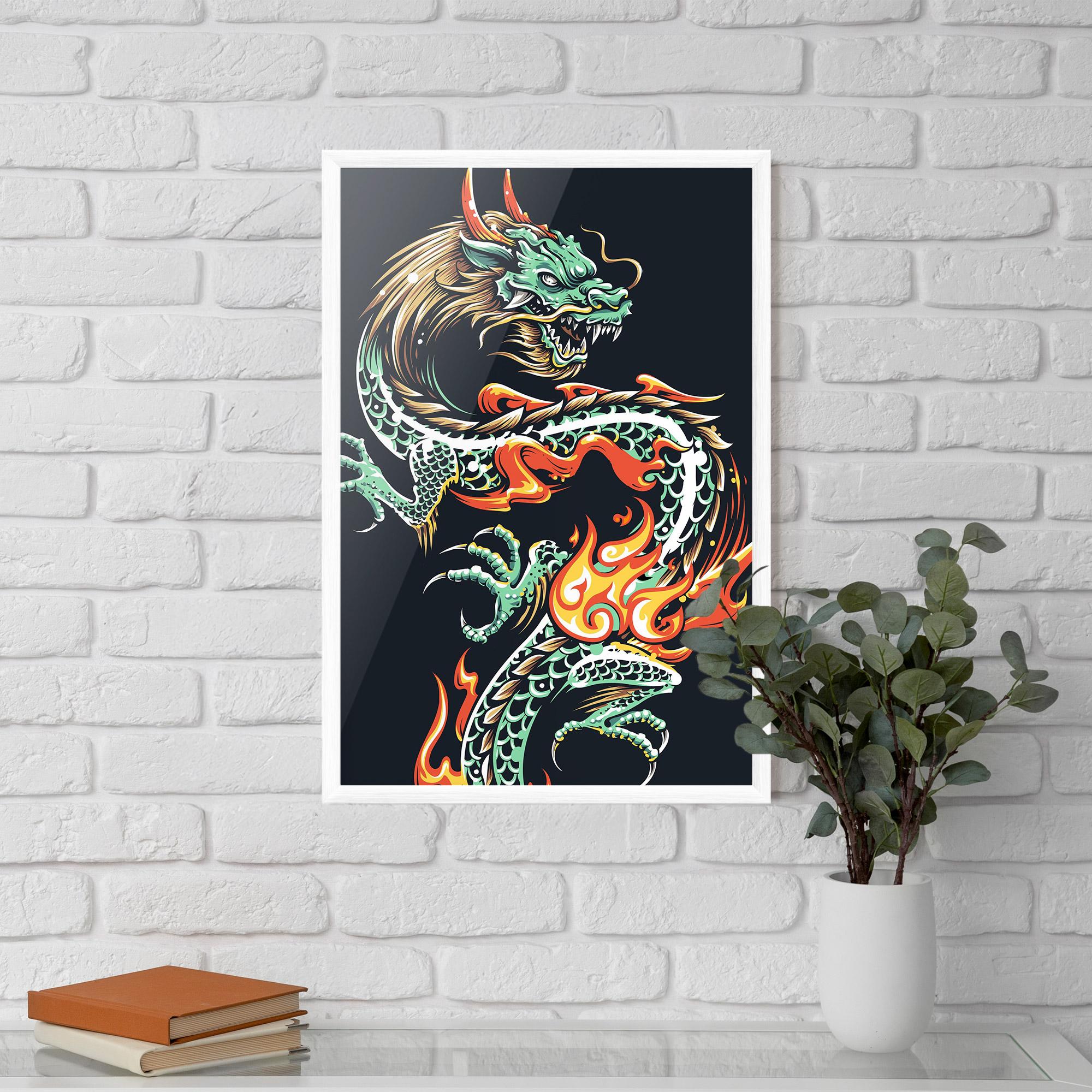 Poster Înrămat Dragon Green mockup 5