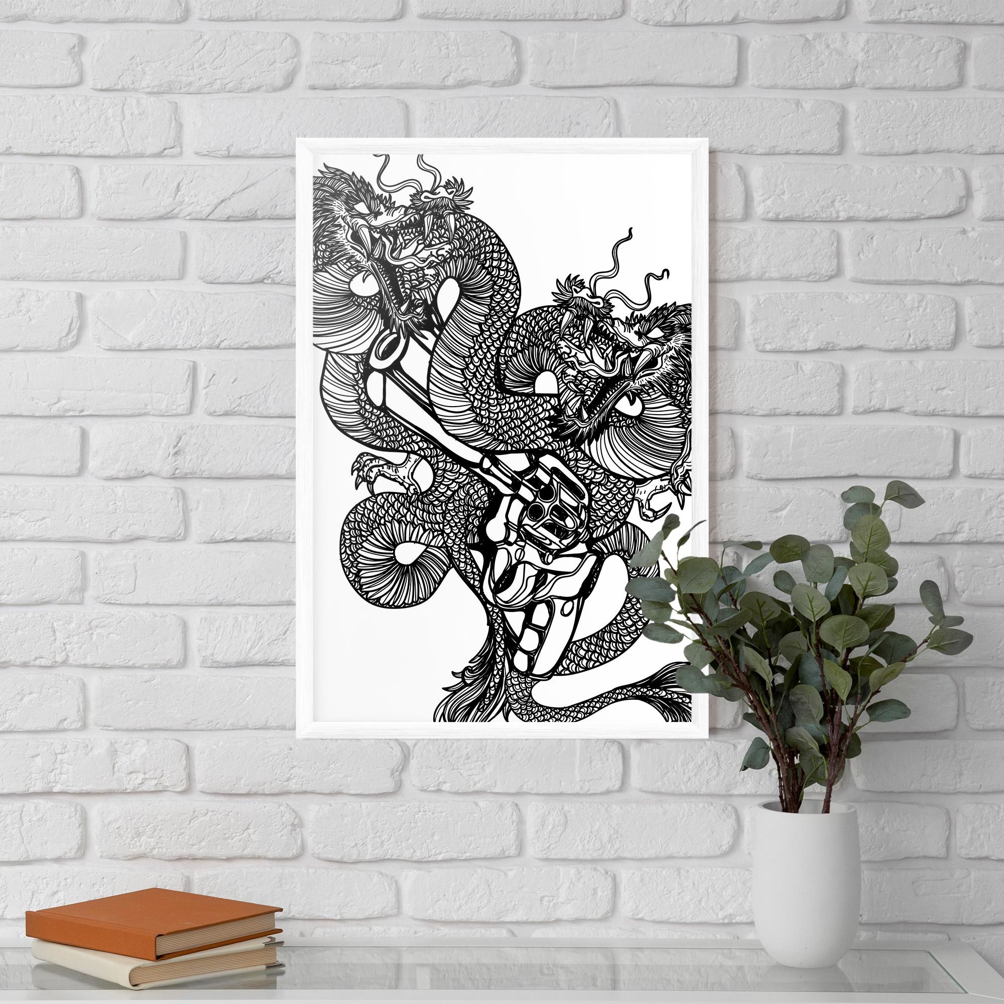 Poster Înrămat Dragon Gun mockup 5