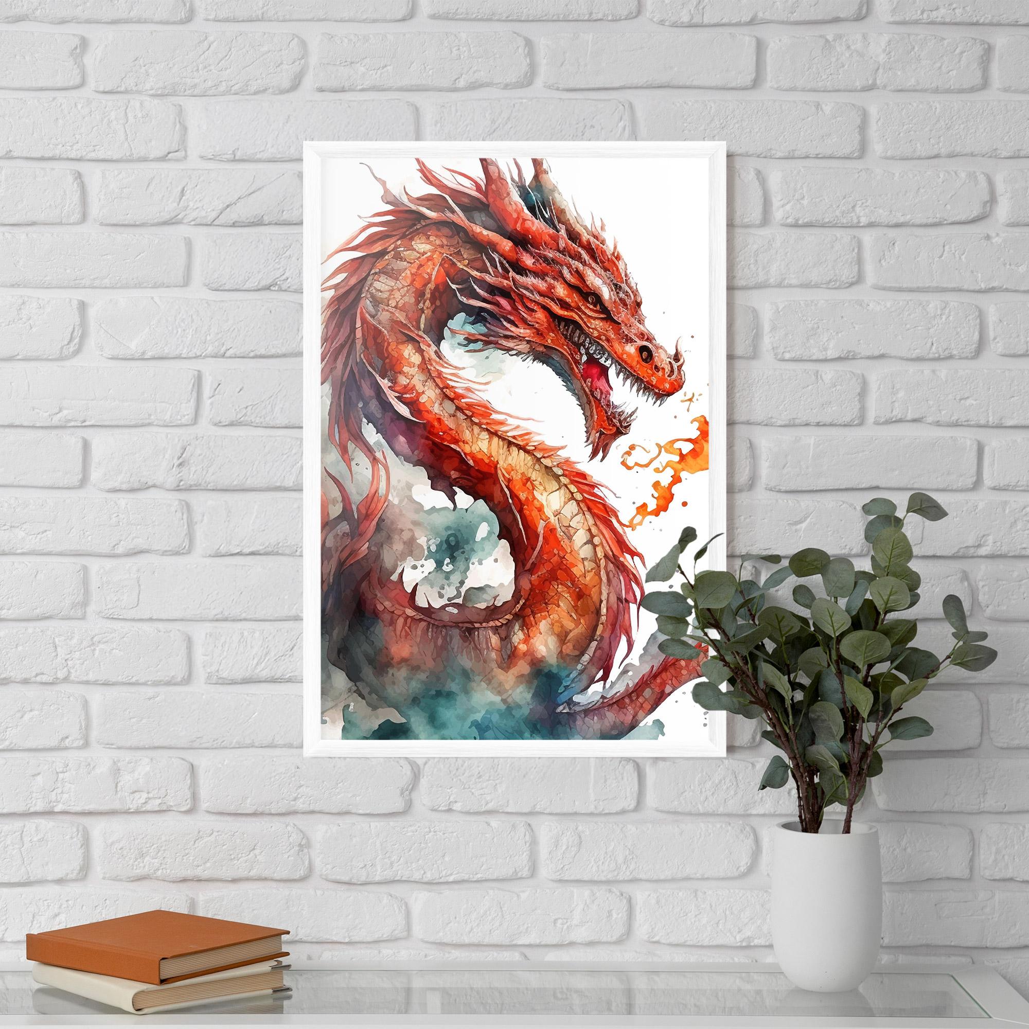 Poster Înrămat Fire Dragon mockup 5