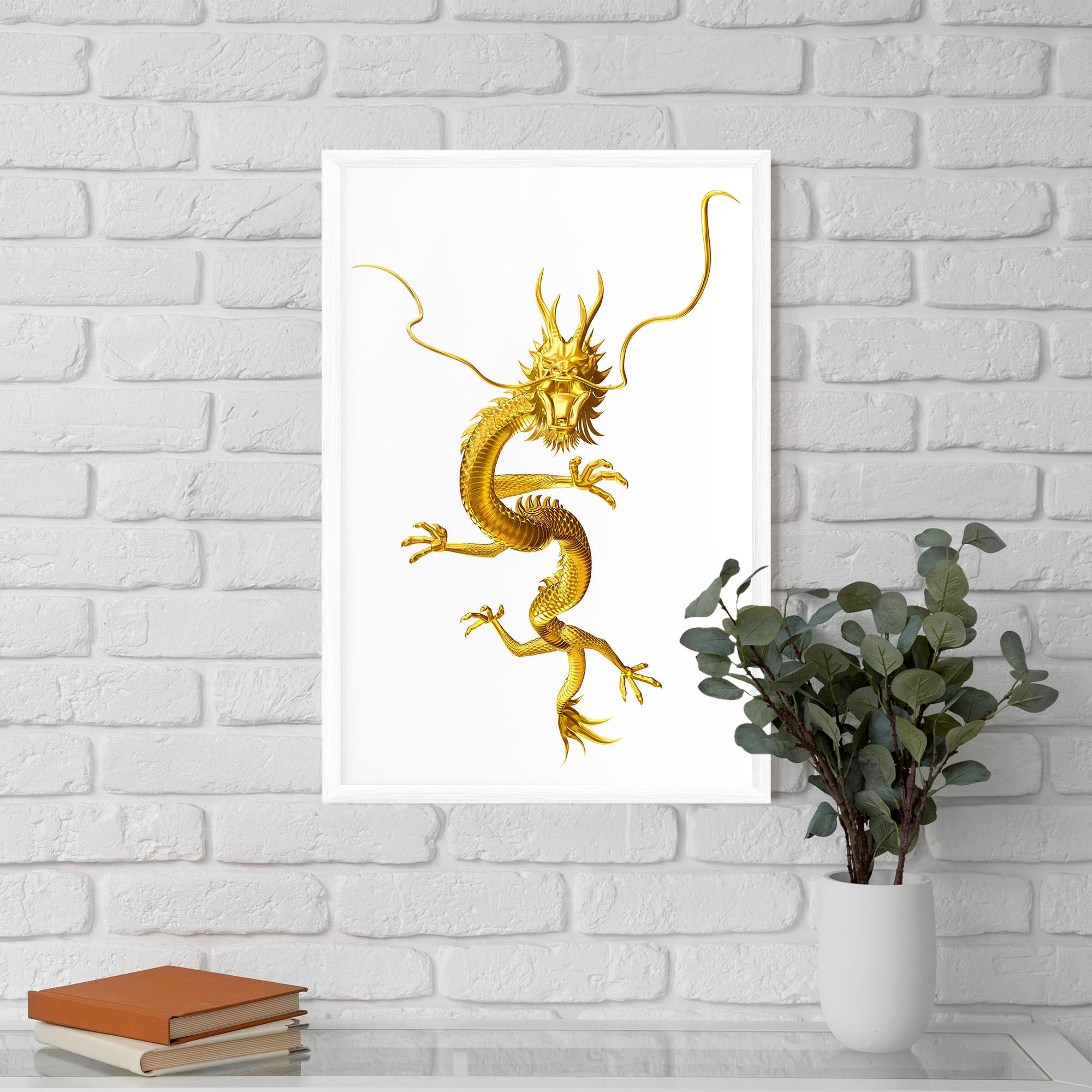 Poster Înrămat Golden Dragon mockup 5