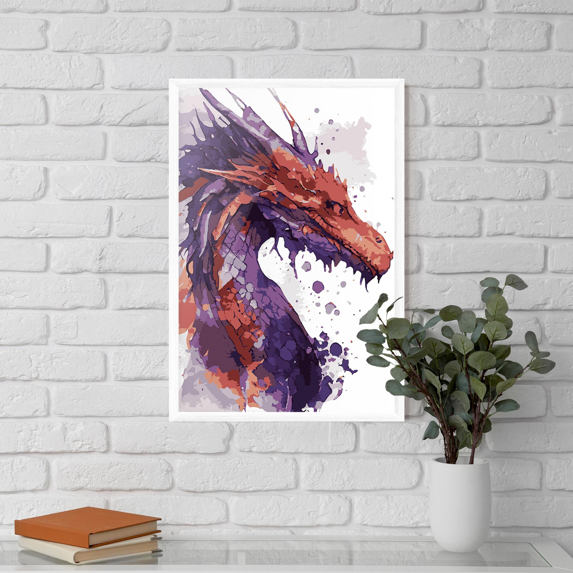 Poster Înrămat Orange Purple Dragon mockup 5