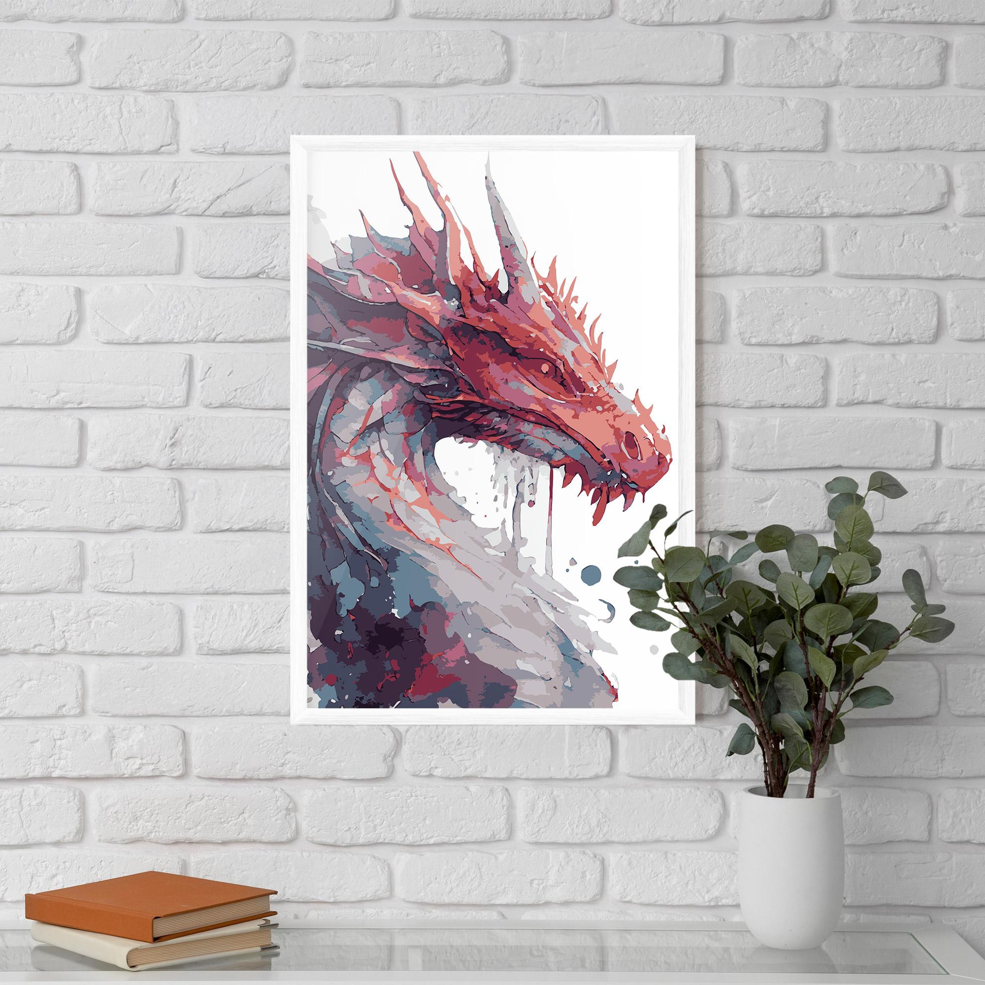 Poster Înrămat Red Blue Dragon mockup 5
