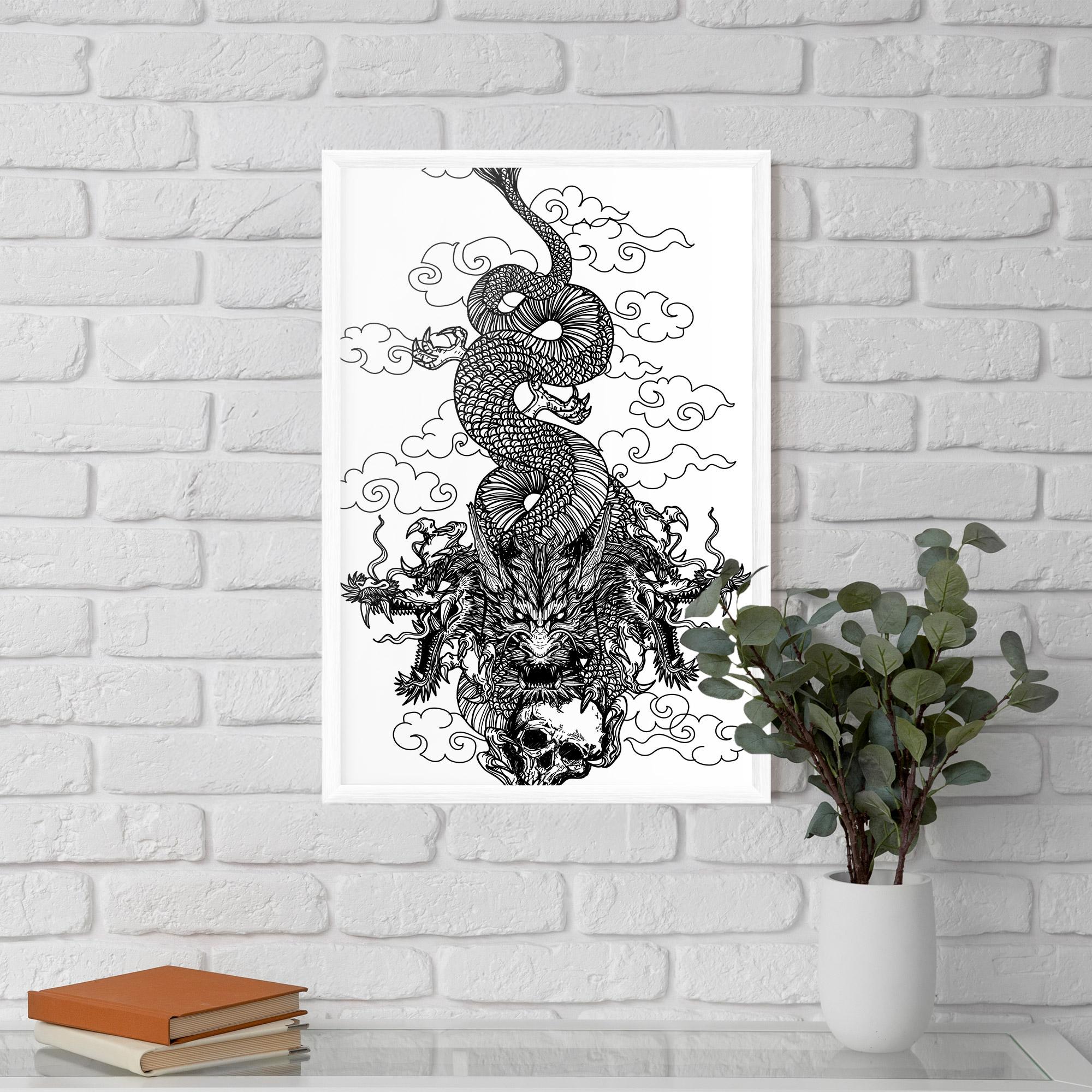 Poster Înrămat Skull Dragon mockup 5