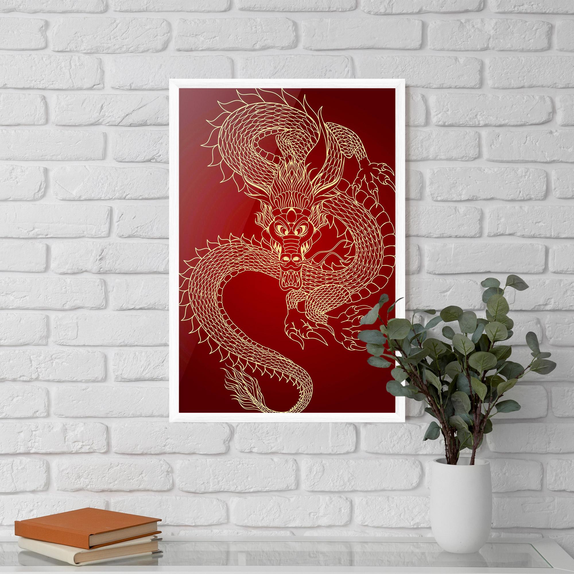 Poster Înrămat Traditional Dragon mockup 5