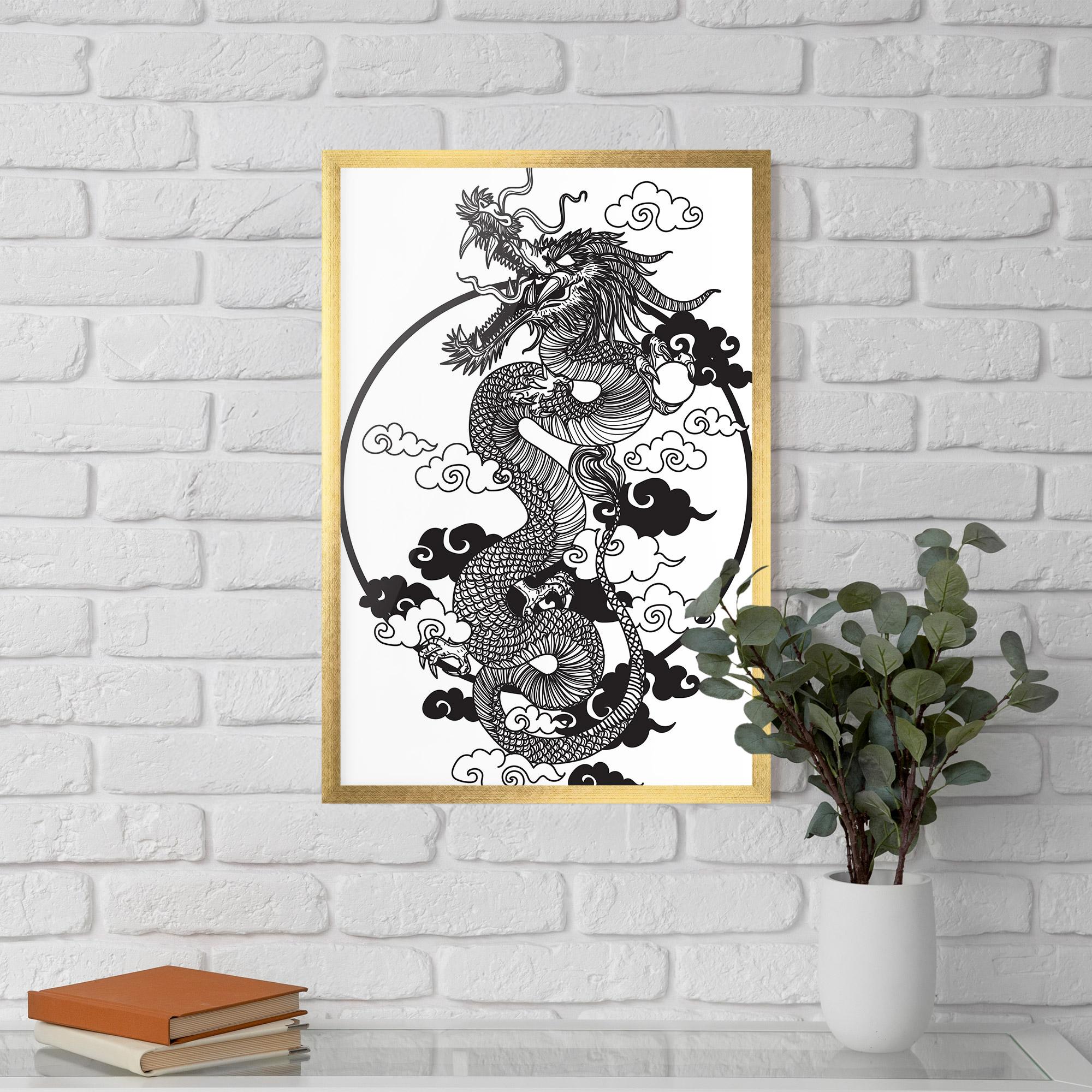 Poster Înrămat Dragon Circle 01 mockup 5