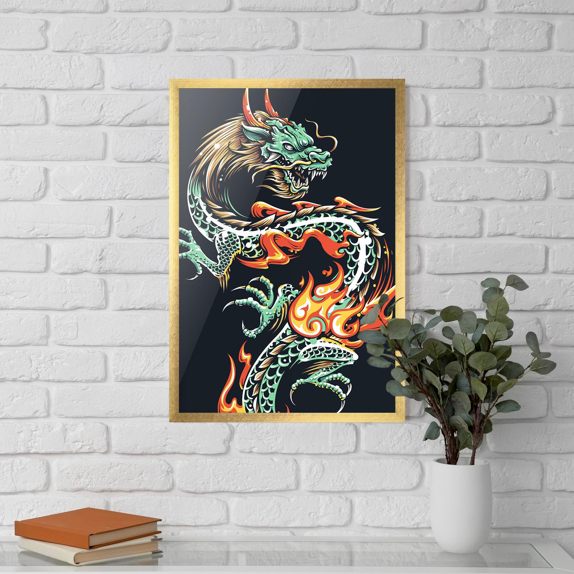 Poster Înrămat Dragon Green mockup 5
