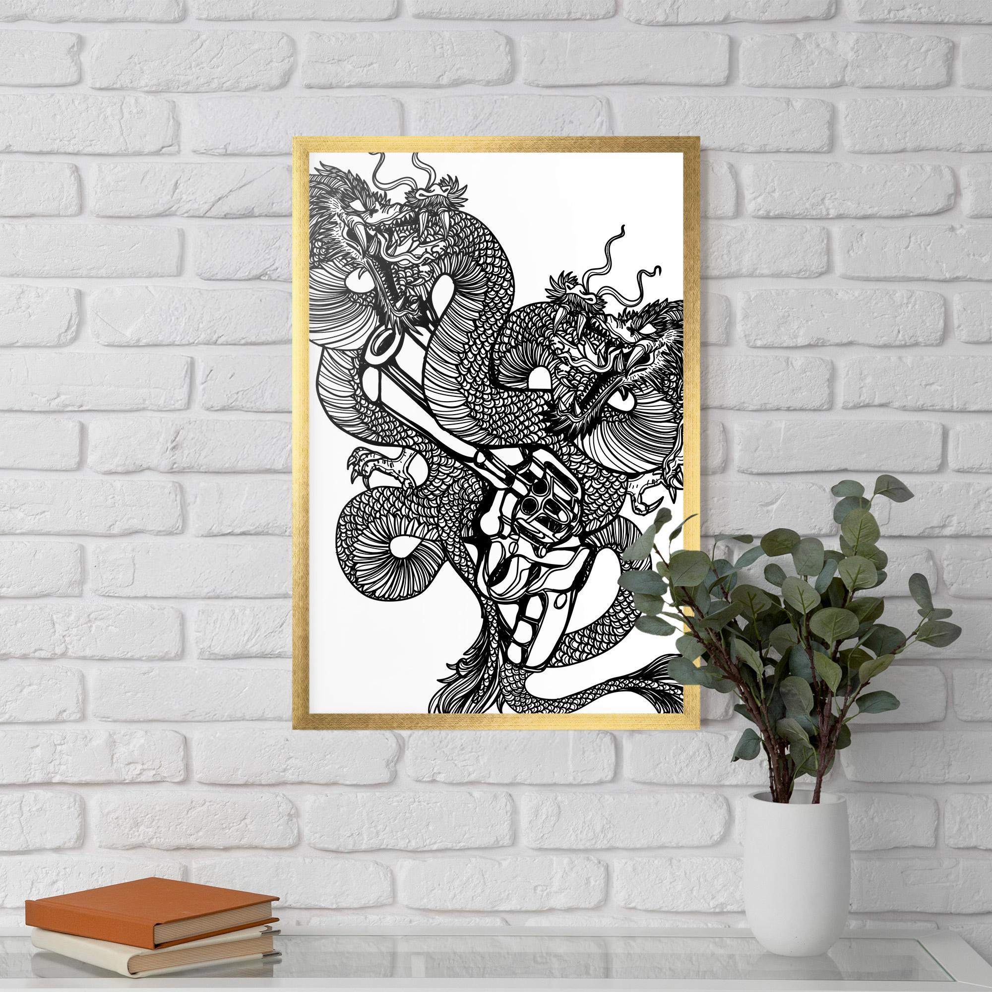 Poster Înrămat Dragon Gun mockup 5