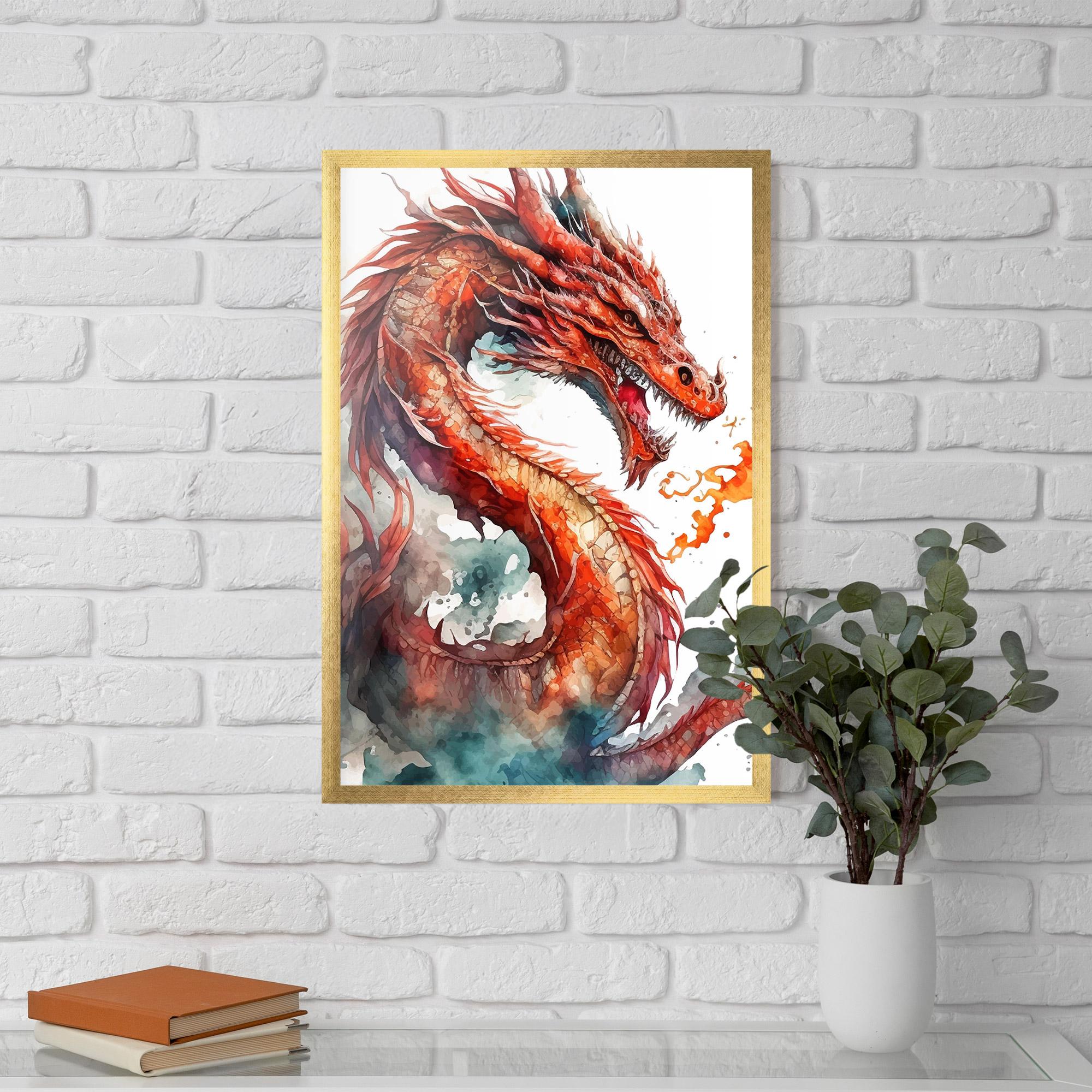 Poster Înrămat Fire Dragon mockup 5