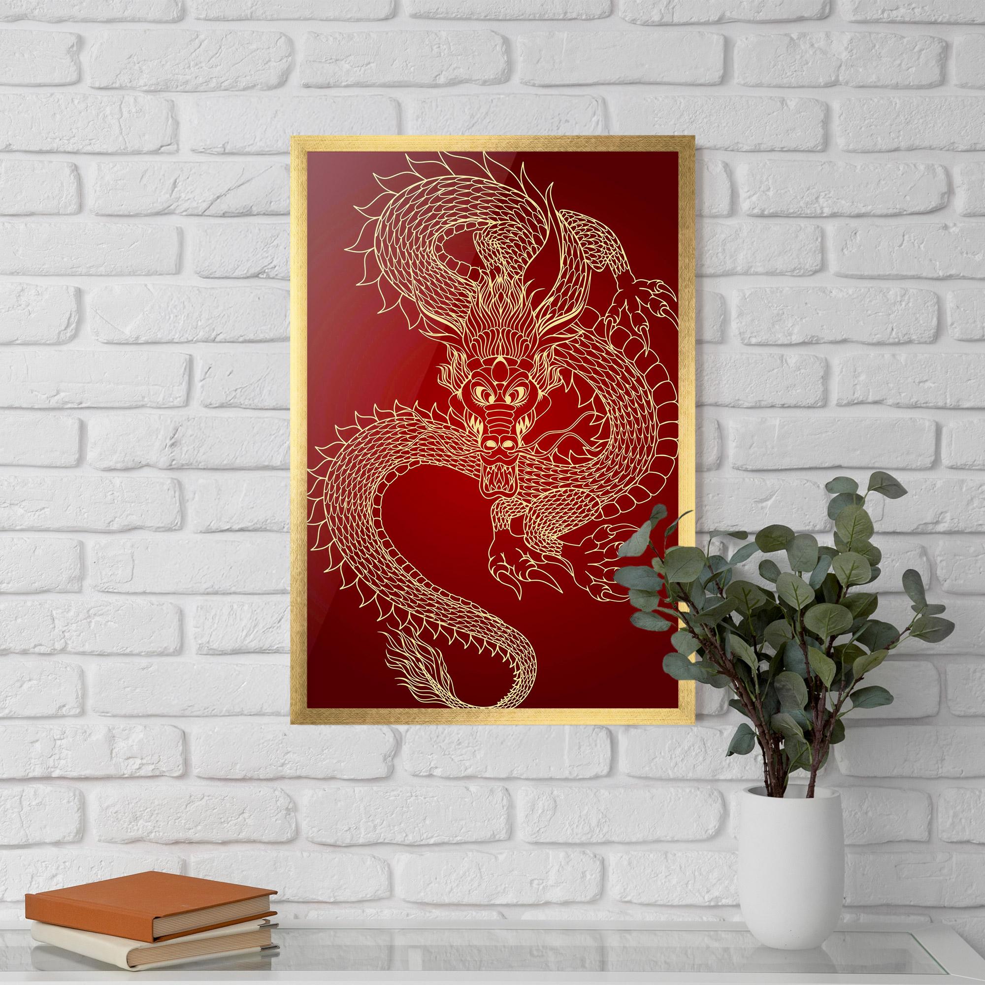 Poster Înrămat Traditional Dragon mockup 5