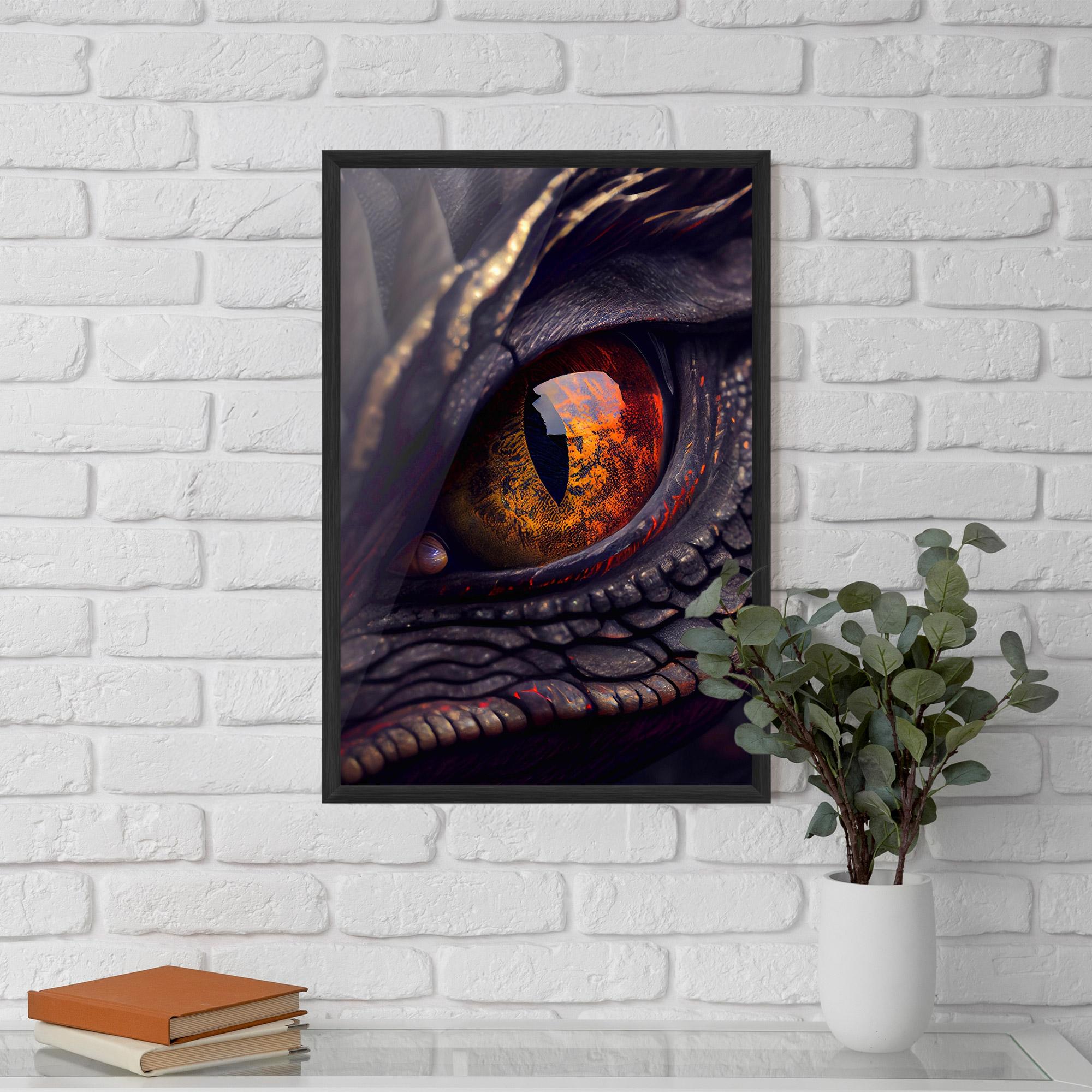 Poster Înrămat Close Up Red Eye Dragon mockup 5