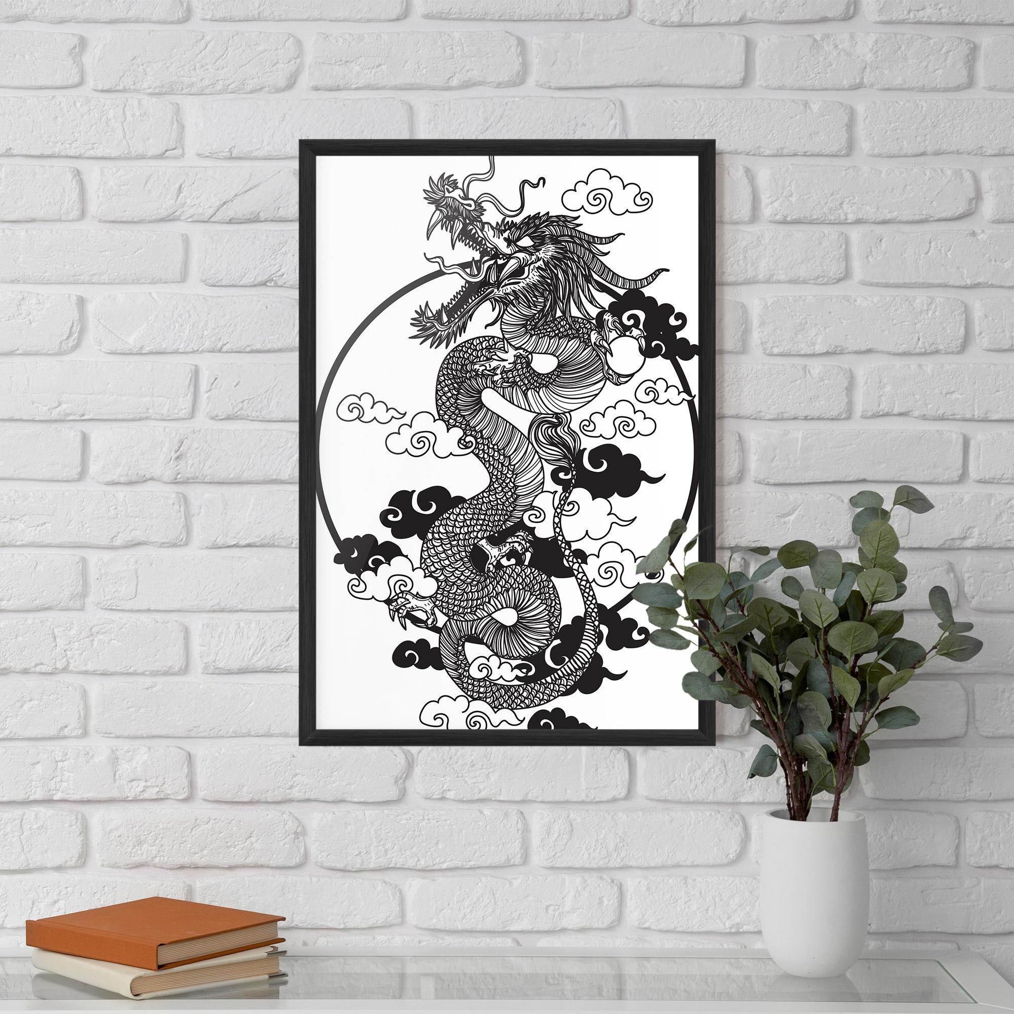 Poster Înrămat Dragon Circle 01 mockup 5