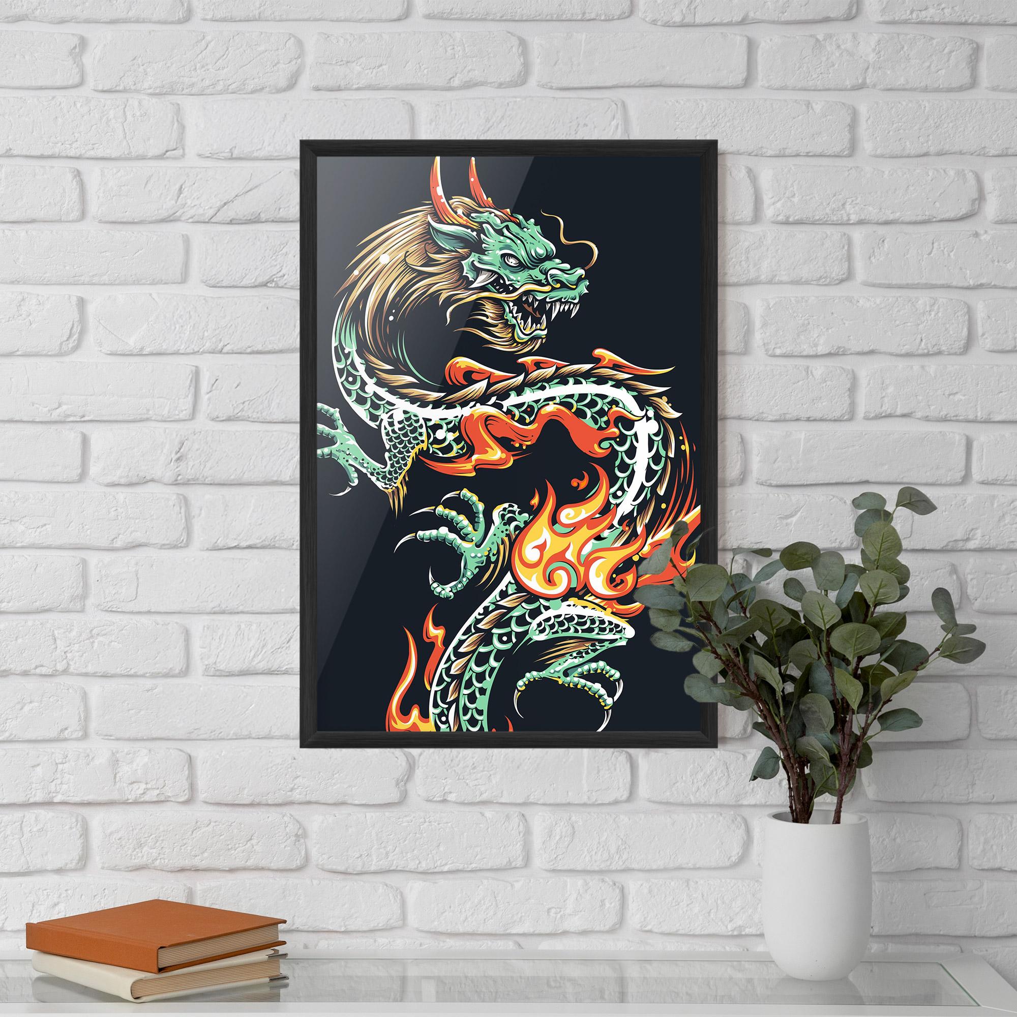 Poster Înrămat Dragon Green mockup 5