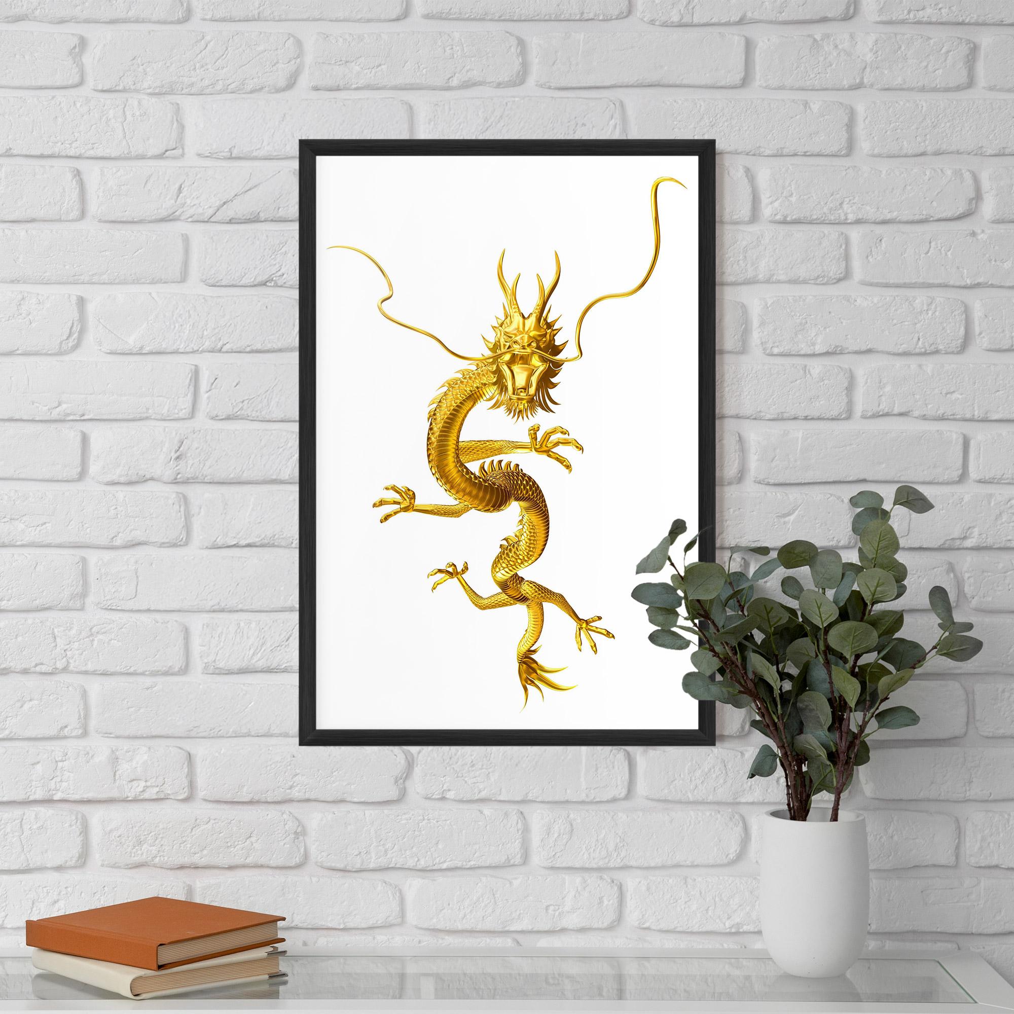 Poster Înrămat Golden Dragon mockup 5