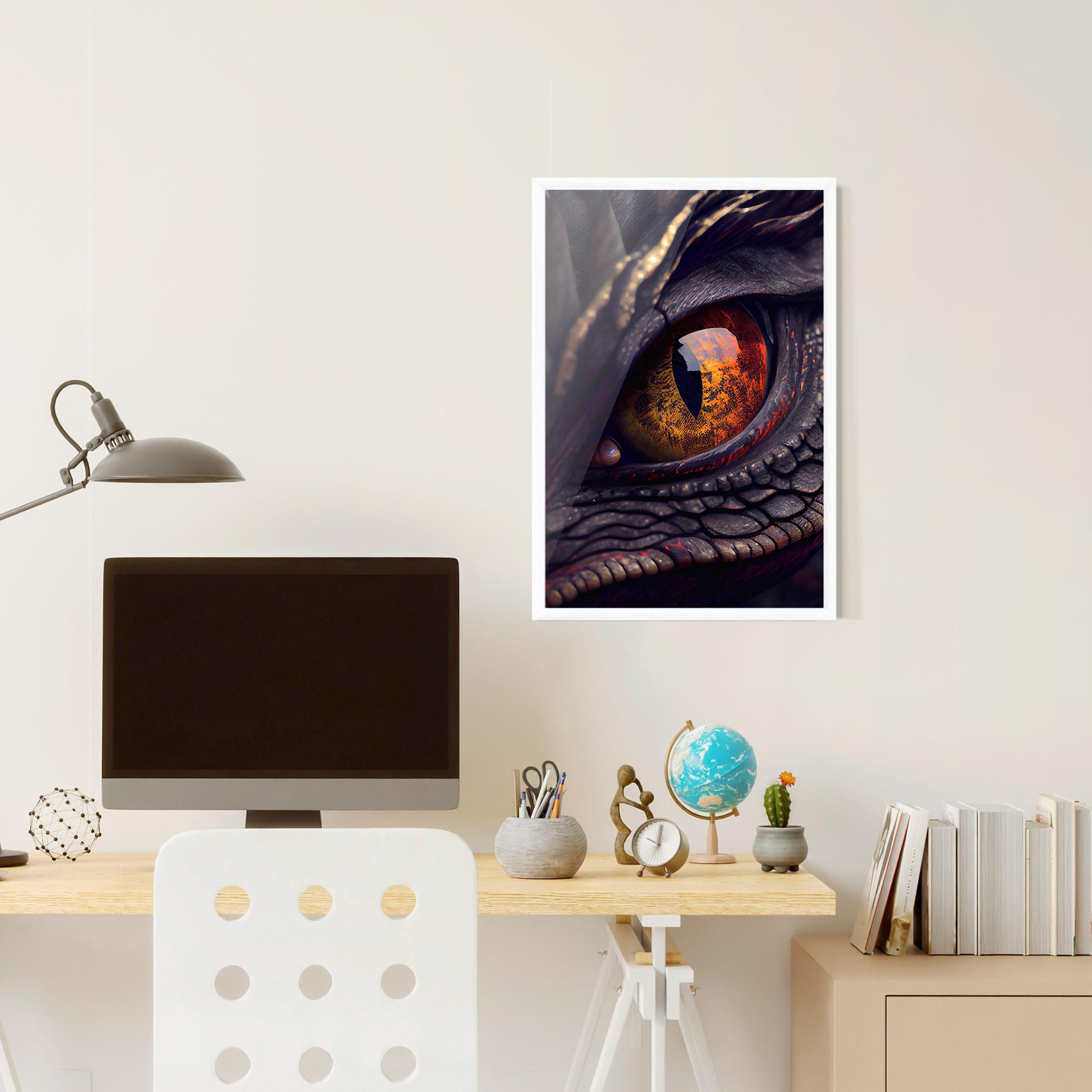 Poster Înrămat Close Up Red Eye Dragon mockup 6