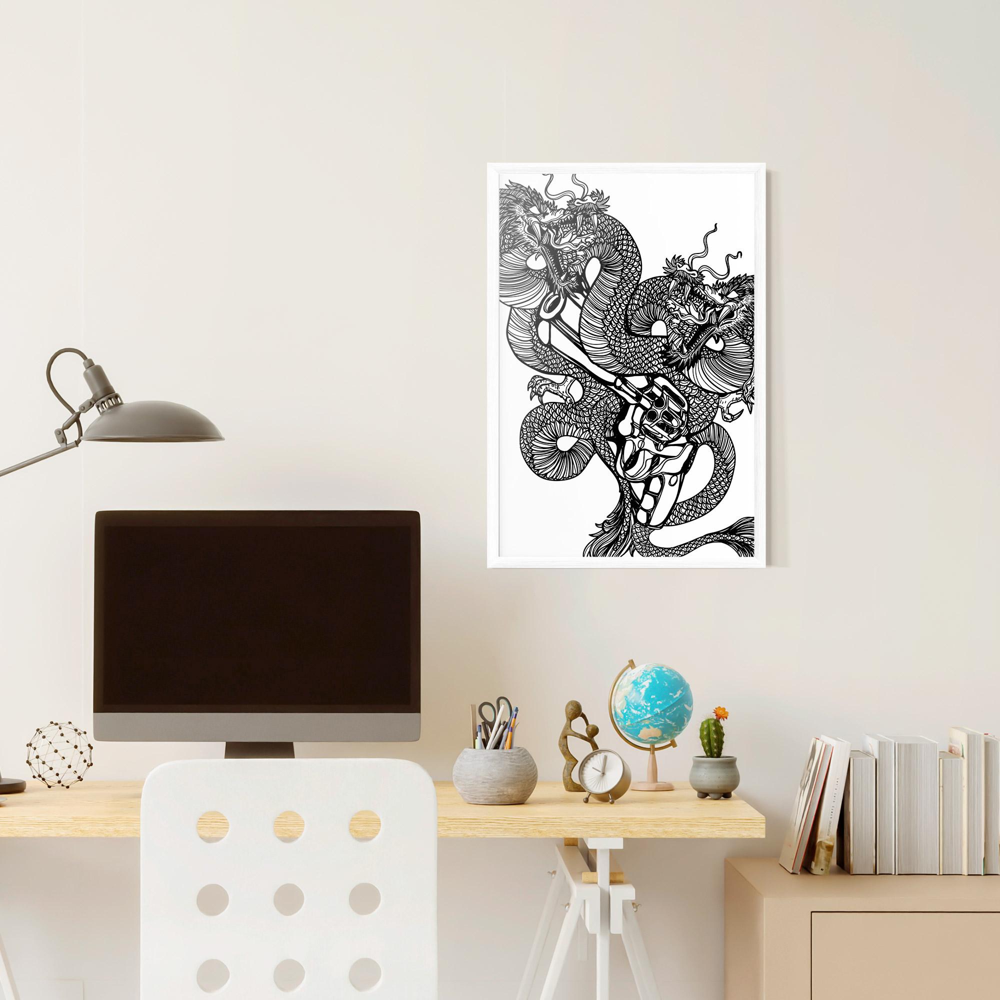 Poster Înrămat Dragon Gun mockup 6