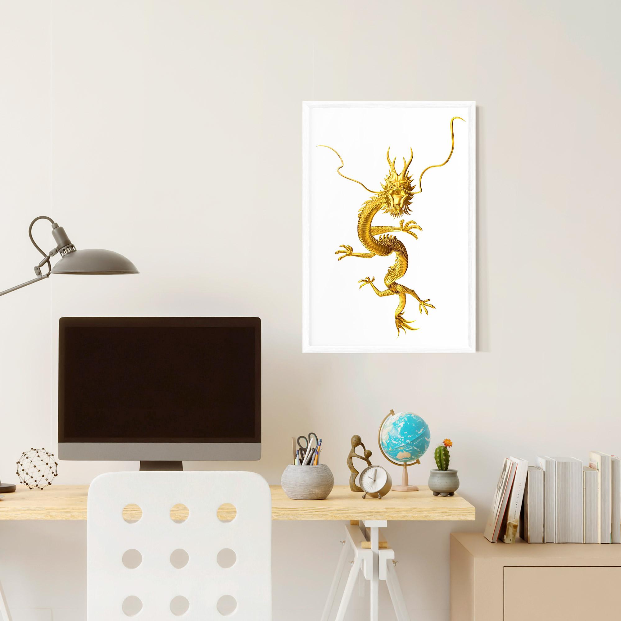 Poster Înrămat Golden Dragon mockup 6