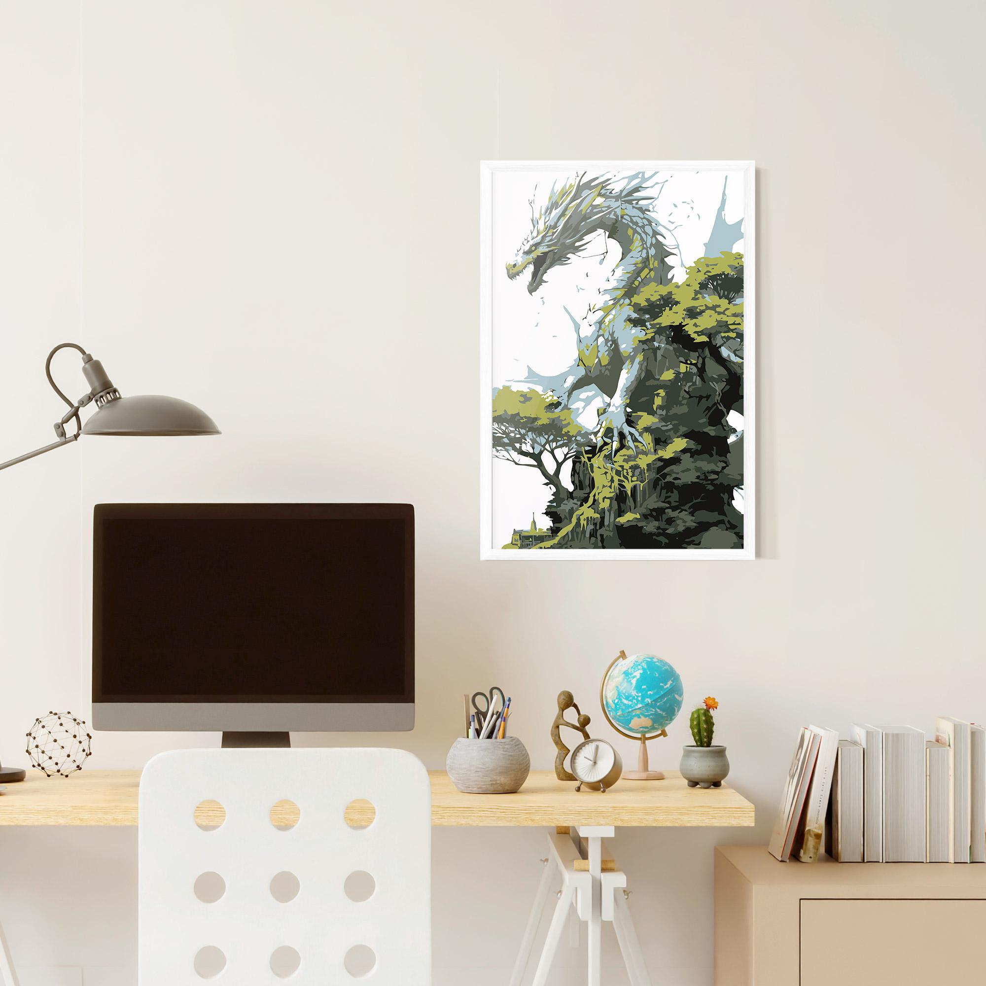 Poster Înrămat Grey Nature Dragon mockup 6