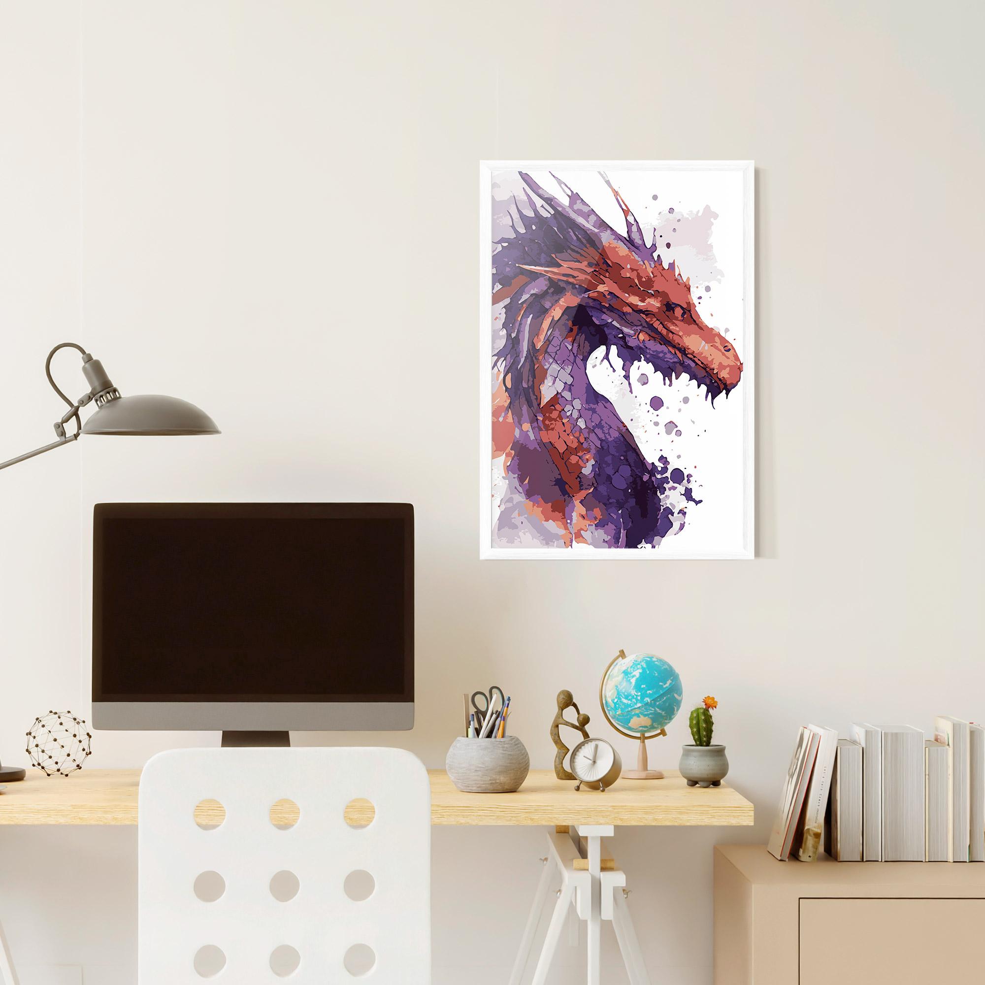 Poster Înrămat Orange Purple Dragon mockup 6