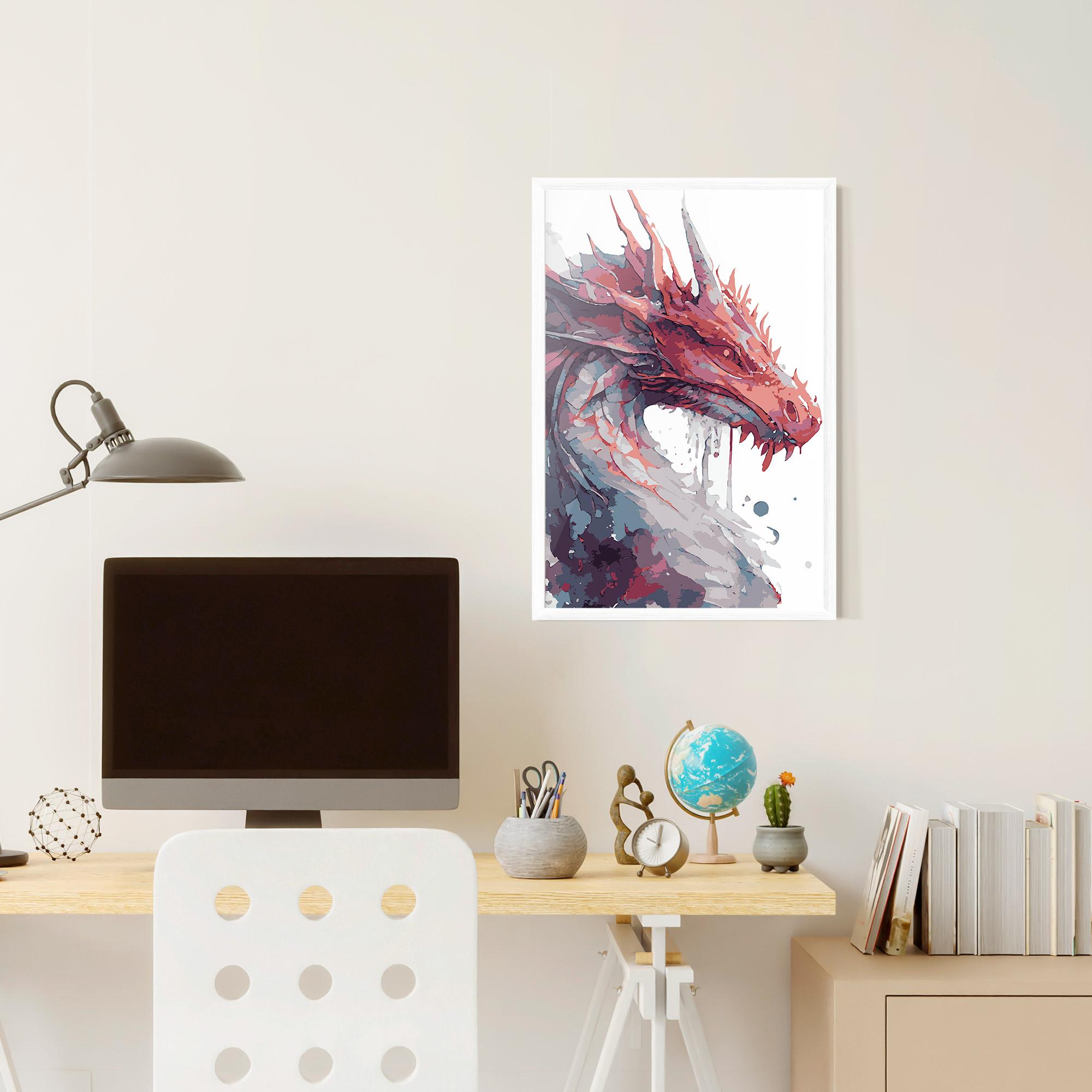 Poster Înrămat Red Blue Dragon mockup 6