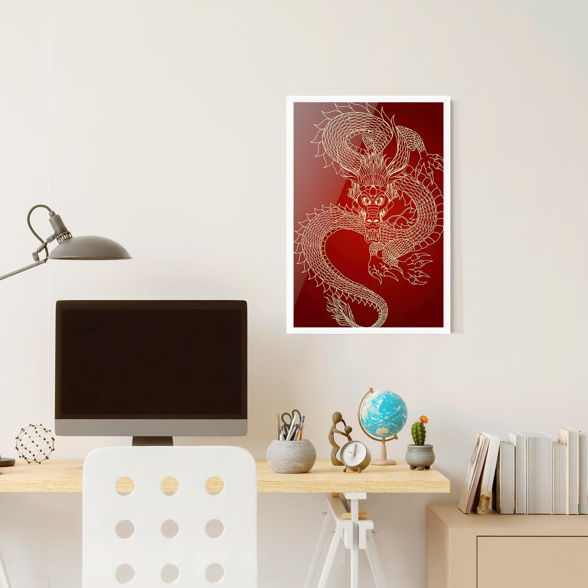 Poster Înrămat Traditional Dragon mockup 6
