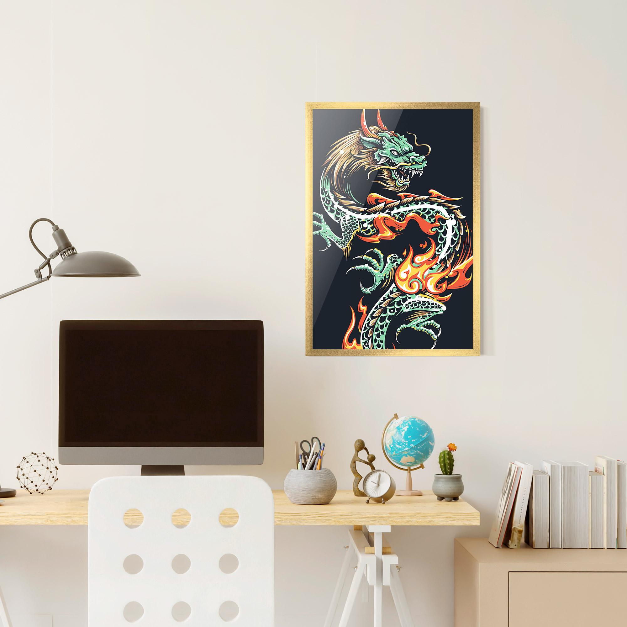 Poster Înrămat Dragon Green mockup 6