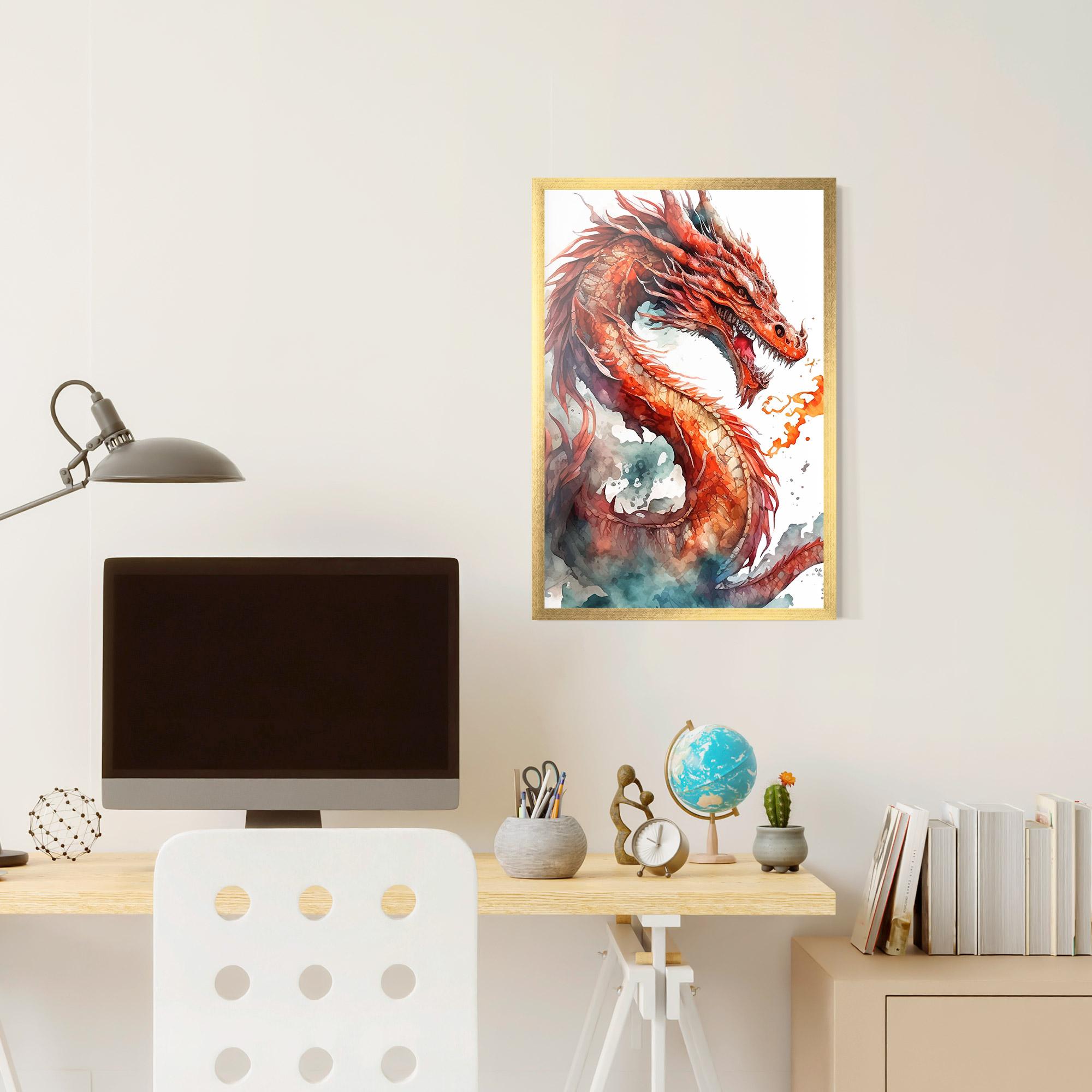 Poster Înrămat Fire Dragon mockup 6